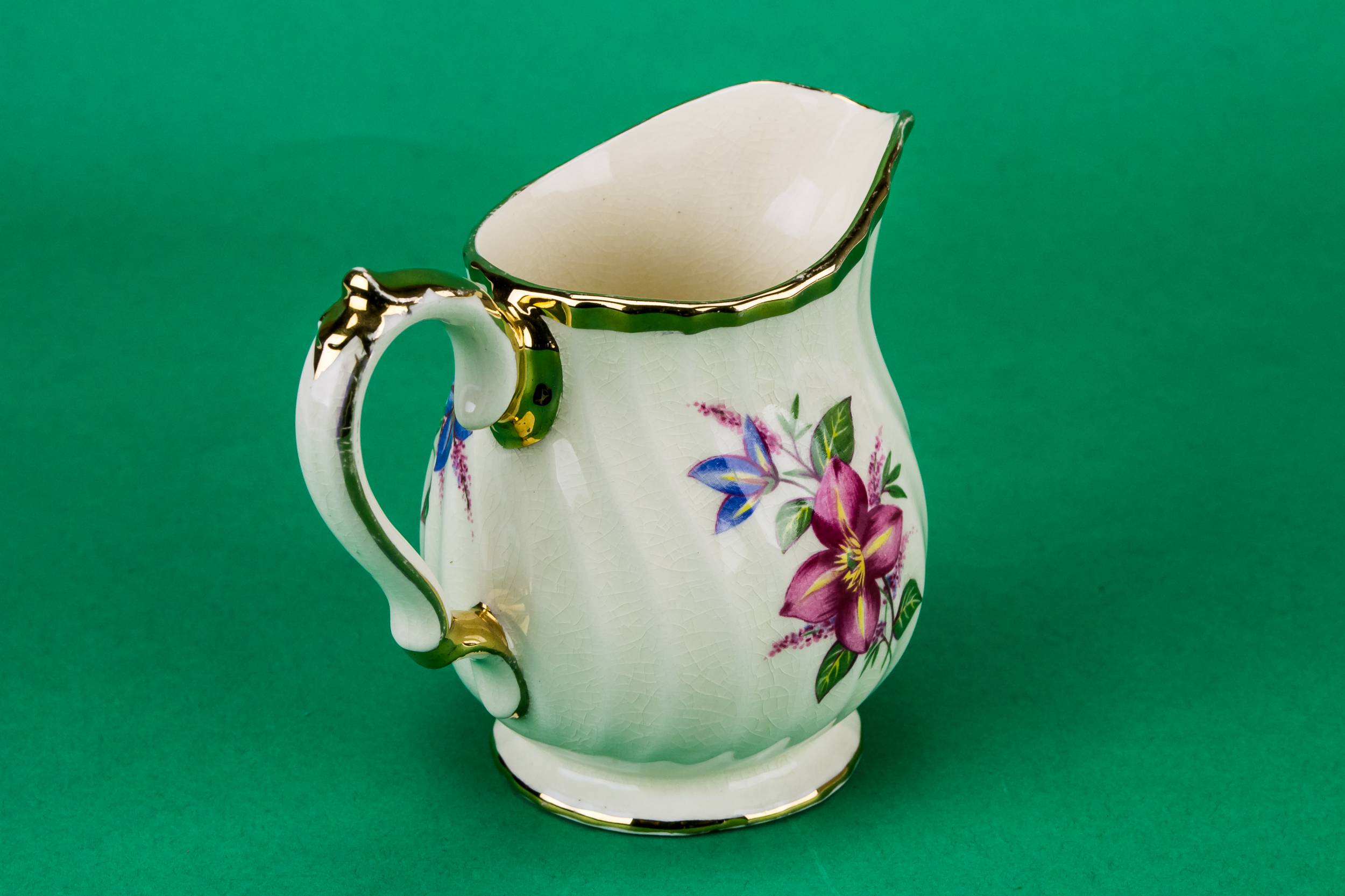 Ceramic Milk Jug — Small floral creamer 1