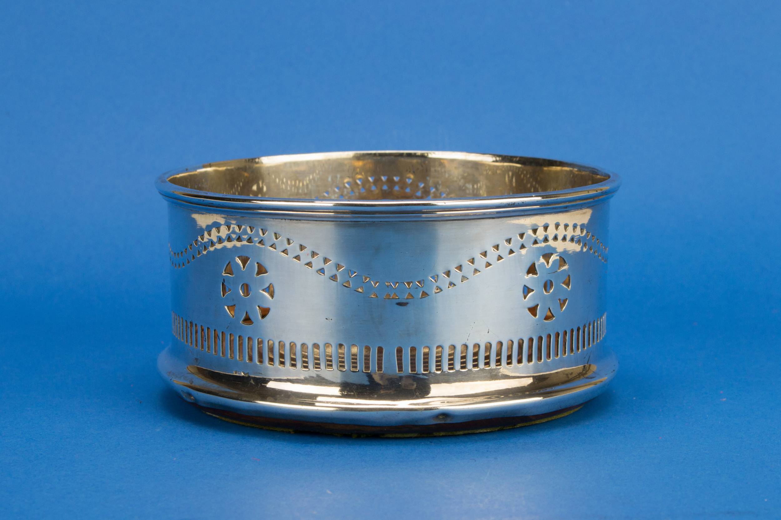 Large Silver Plated — Silver plated bottle coaster