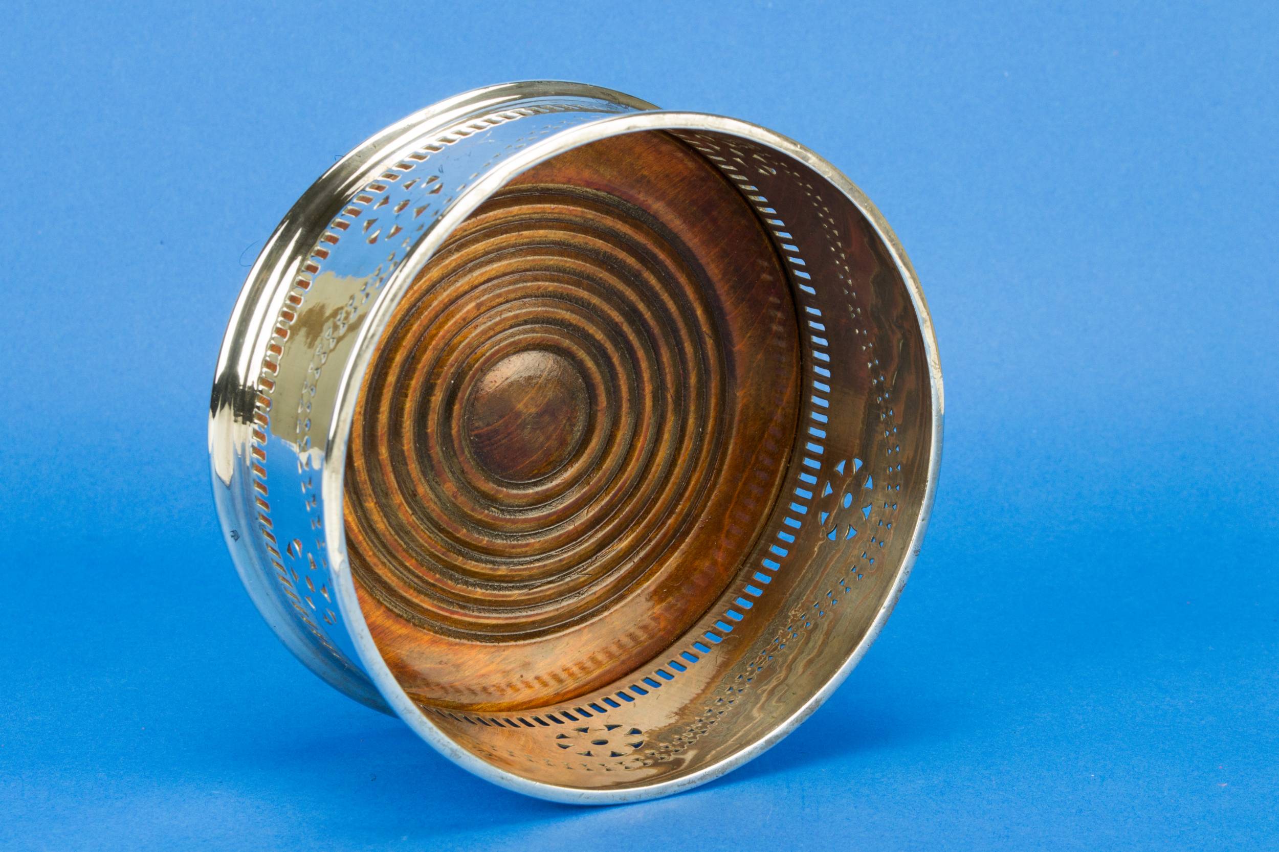 Large Silver Plated — Silver plated bottle coaster 2