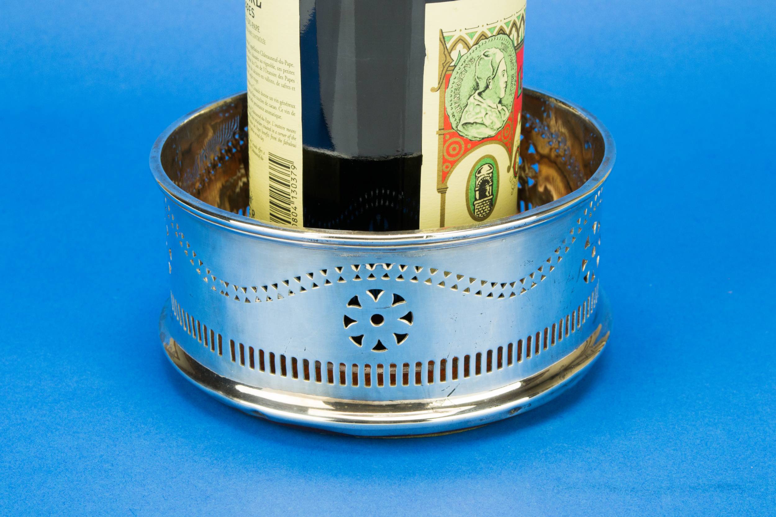 Large Silver Plated — Silver plated bottle coaster 3