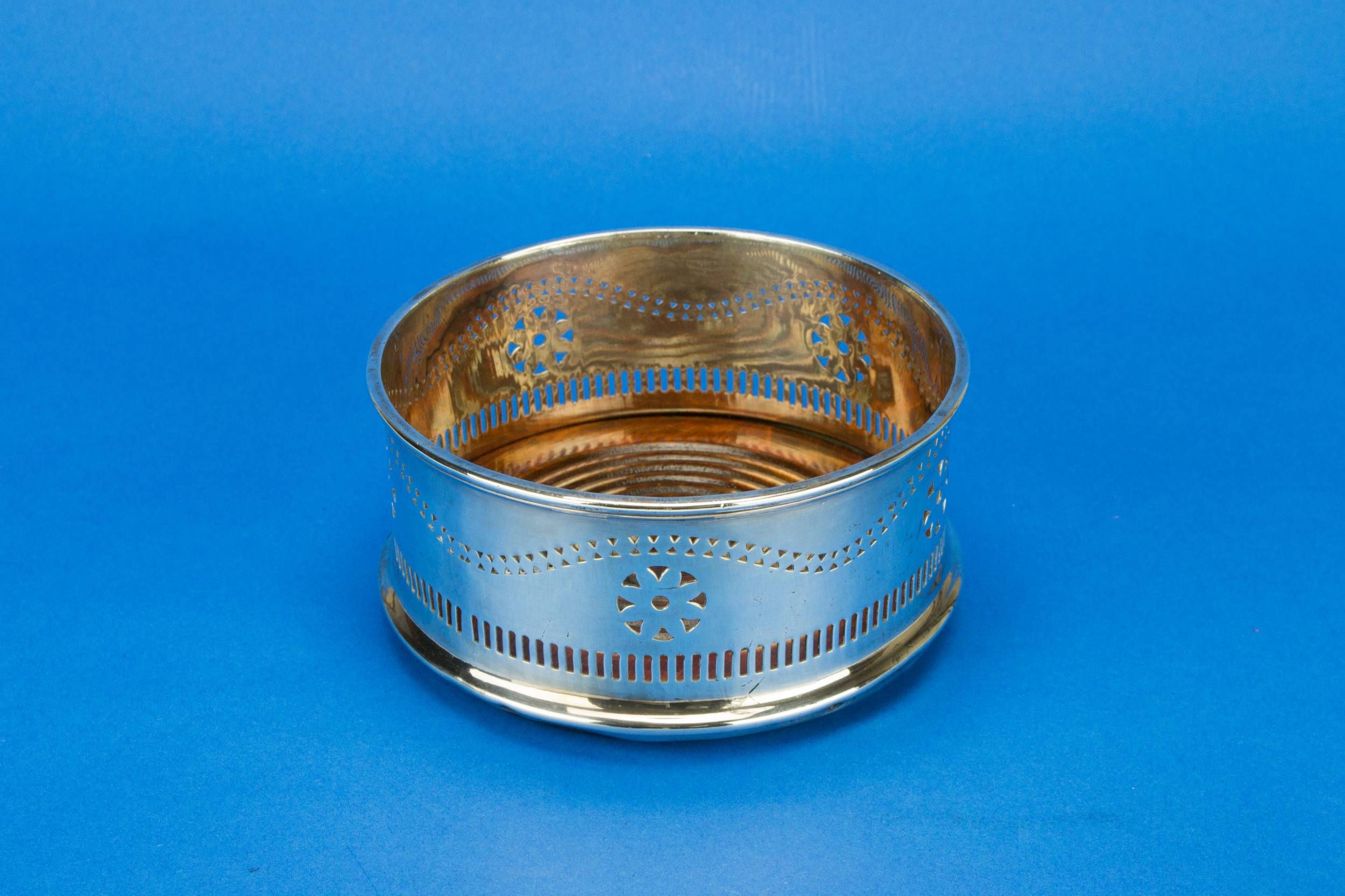 Large Silver Plated — Silver plated bottle coaster 1