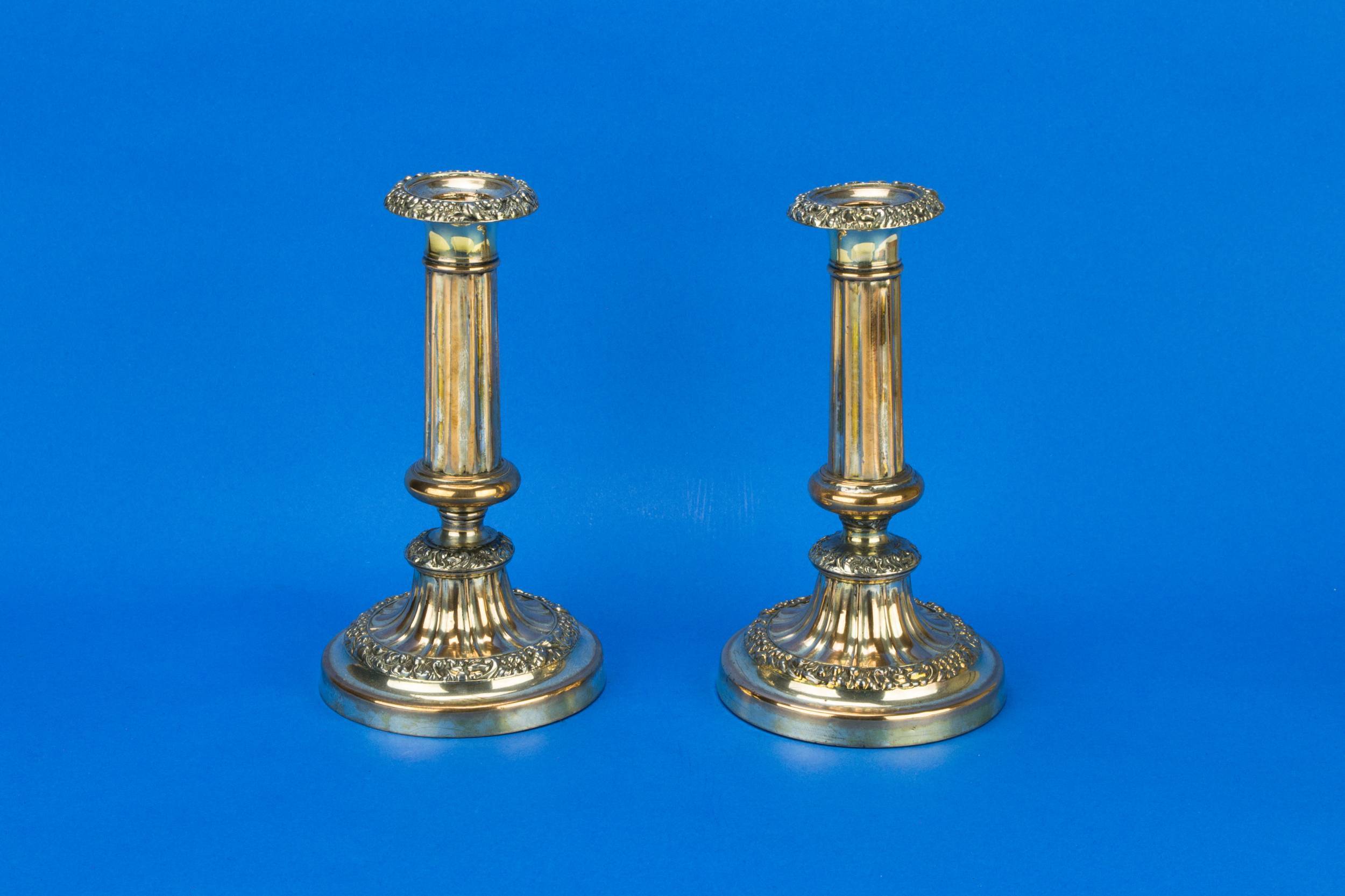 Spectacular Antique CANDLESTICKS — 2 silver plated candlesticks