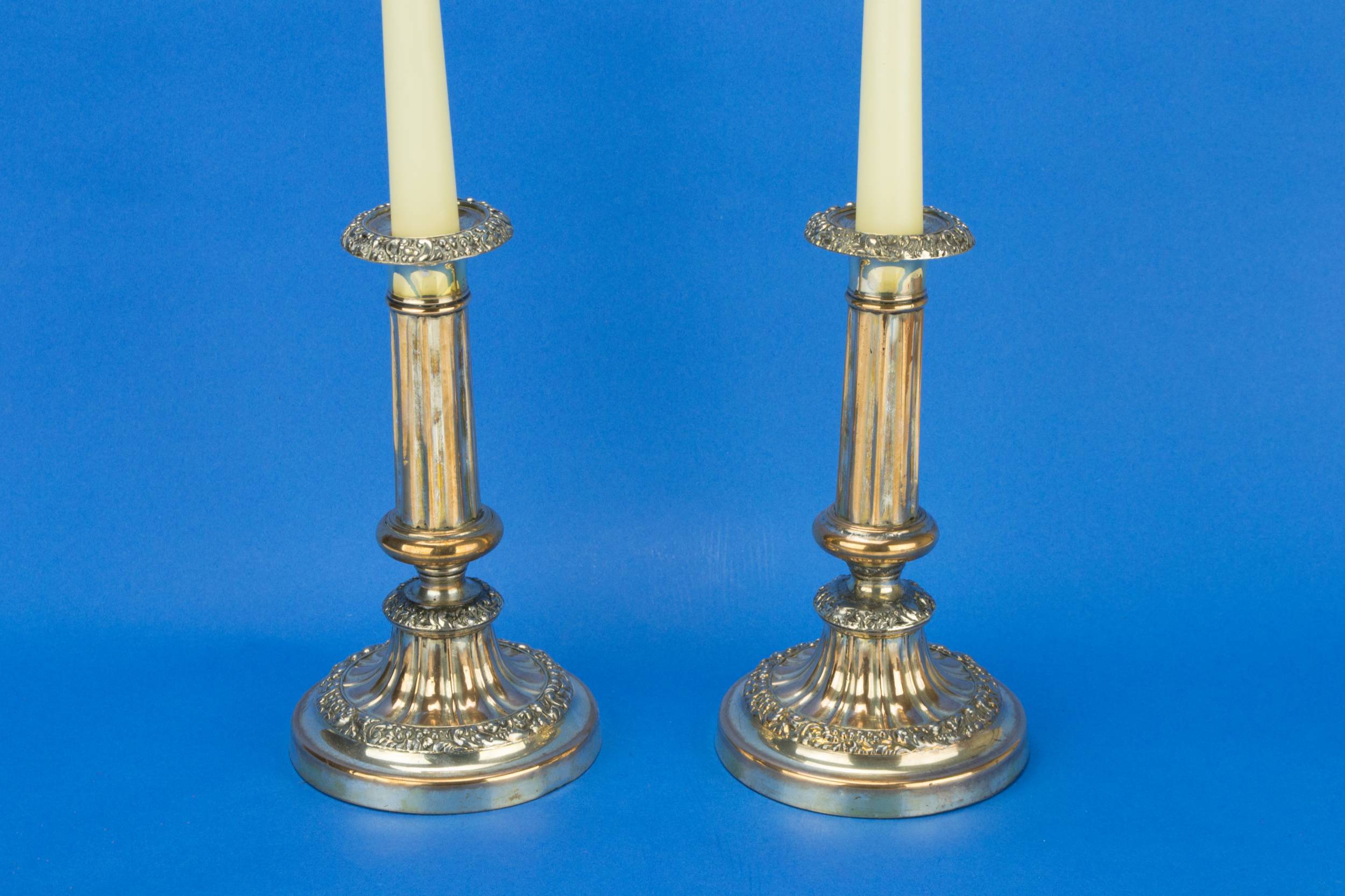 Spectacular Antique CANDLESTICKS — 2 silver plated candlesticks 1