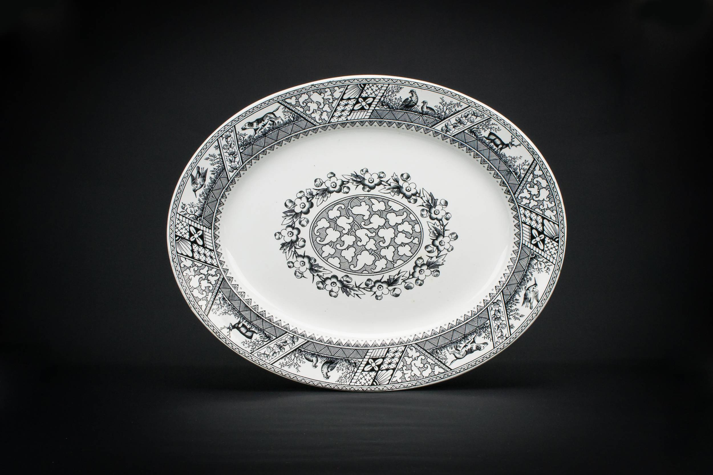 Large Black and — Black and white platter 3