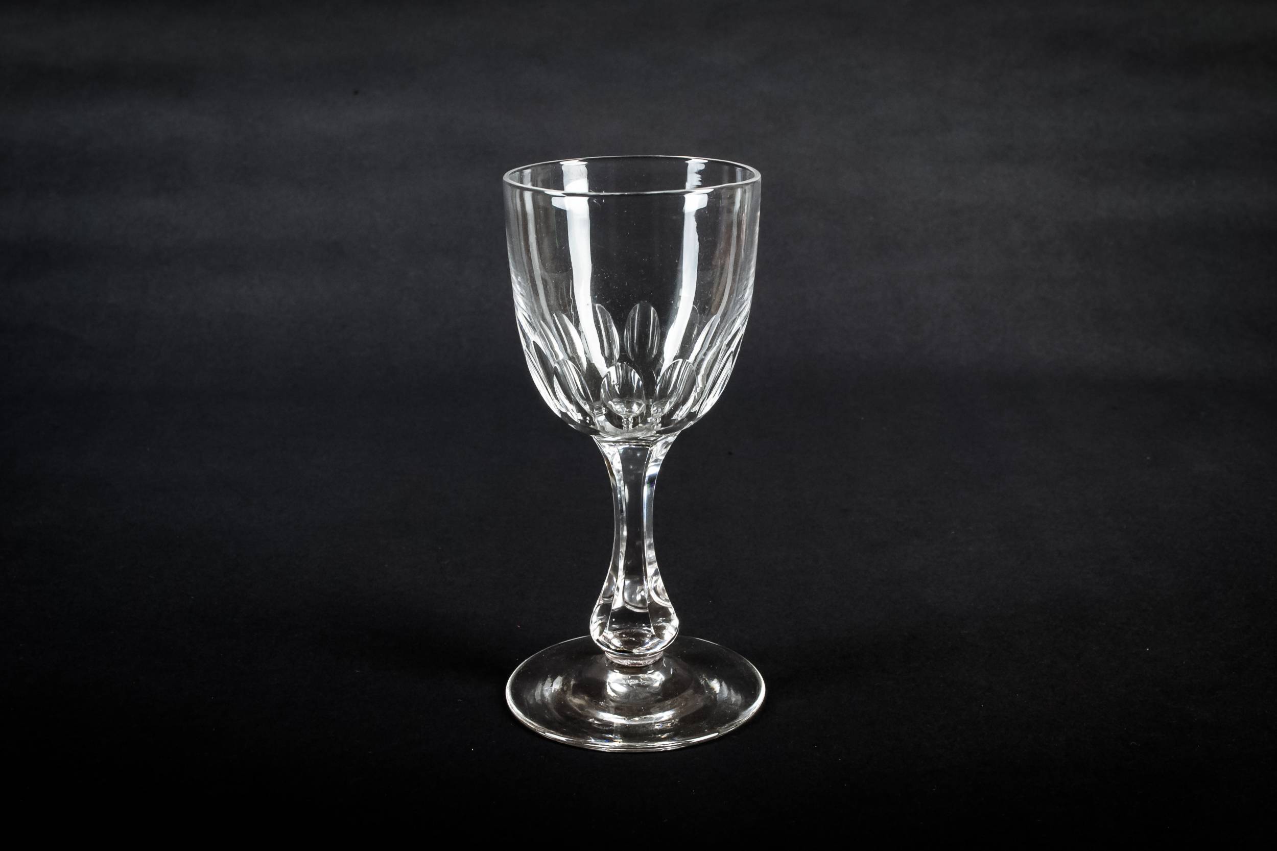 Clear Antique Panelled — 2 hexagonal port glasses 6