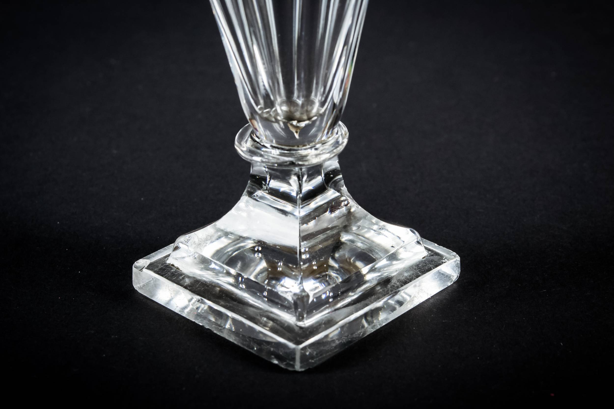 Georgian Square Stem — 3 champagne or ale flutes 3