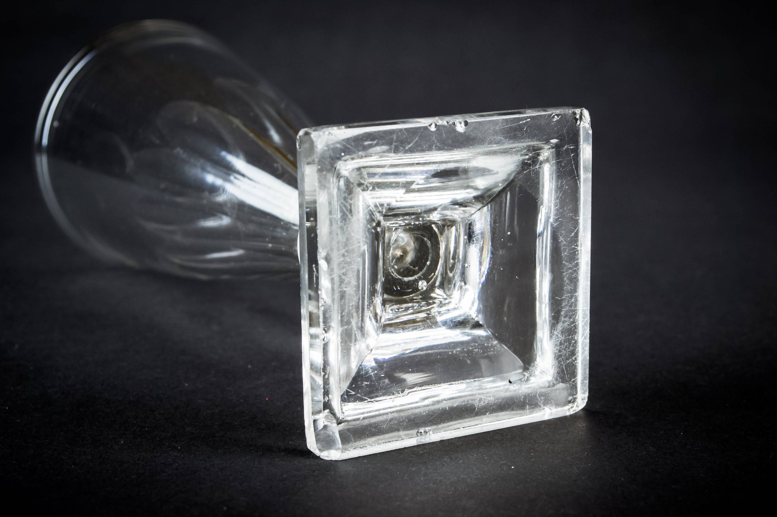 Georgian Square Stem — 3 champagne or ale flutes 6