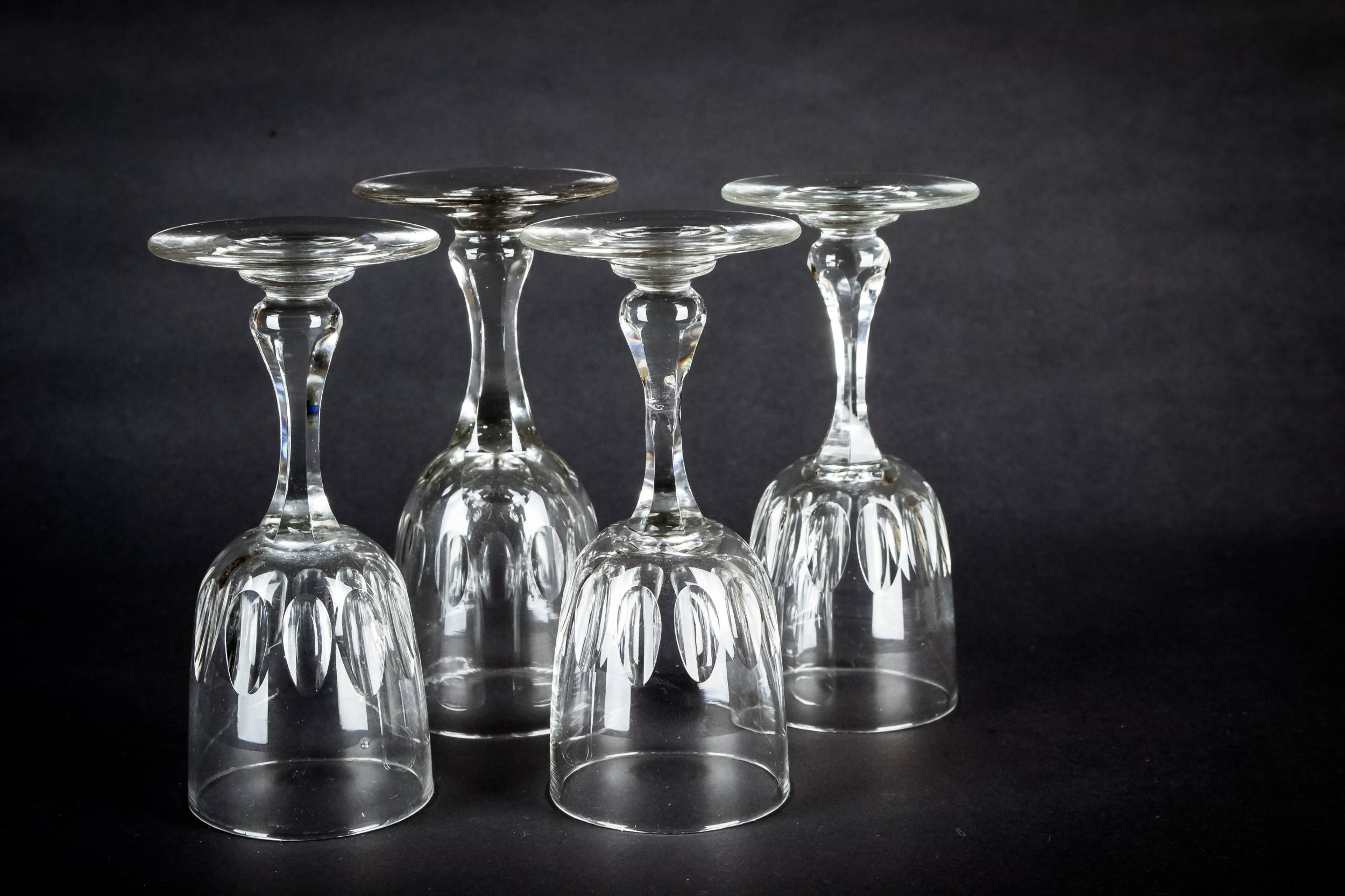 Clear Victorian Serving — 4 port and sherry glasses 3