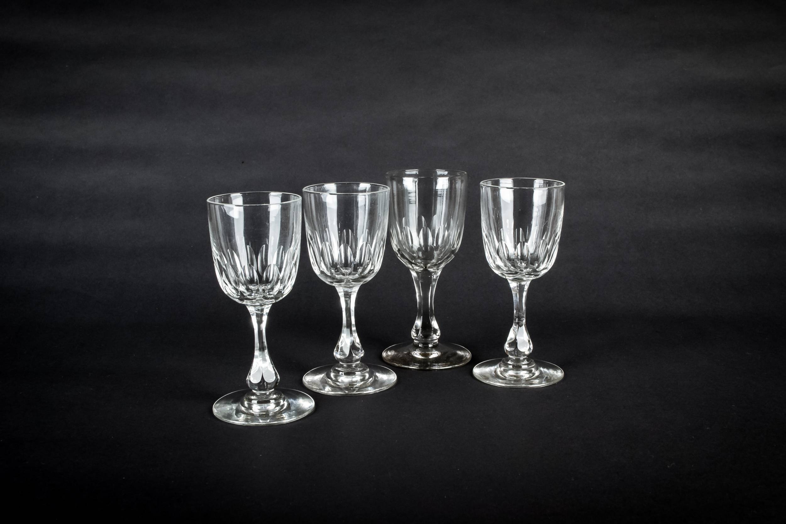 Clear Victorian Serving — 4 port and sherry glasses