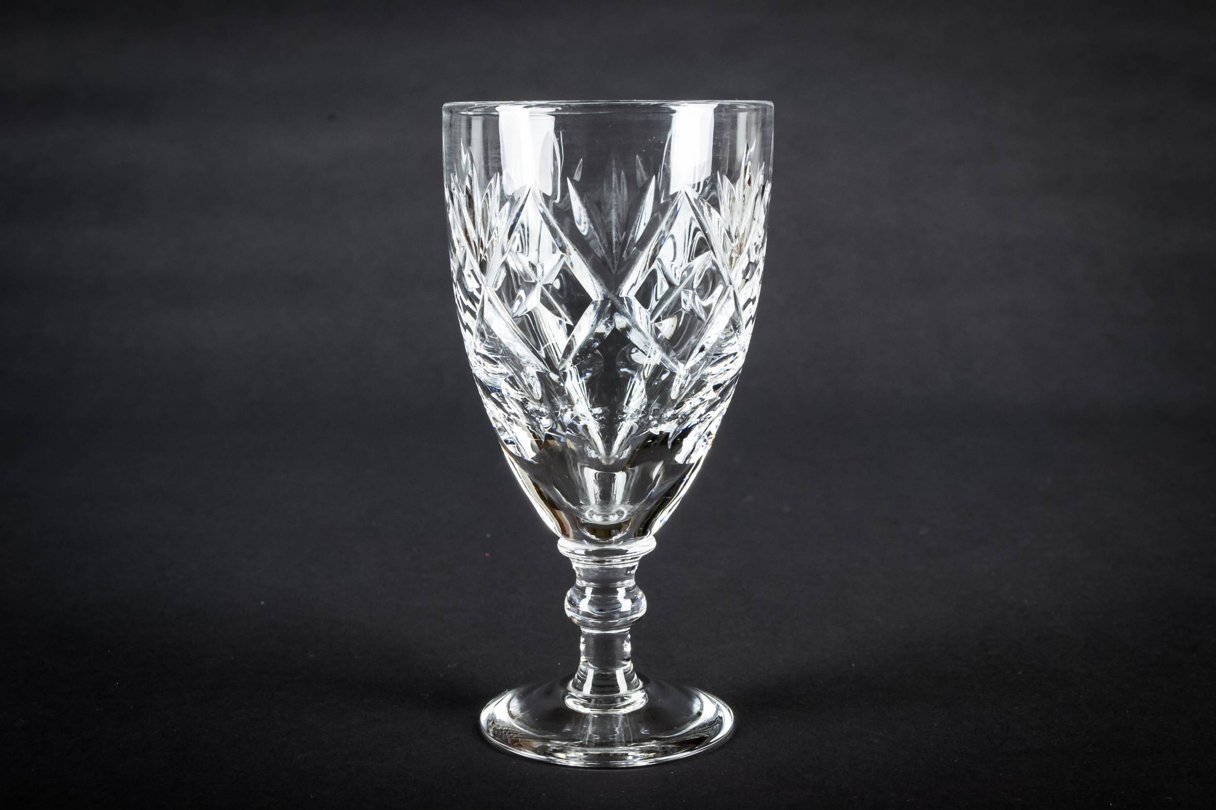 Clear Vintage Diamond — 3 Webb Corbett wine glasses 2