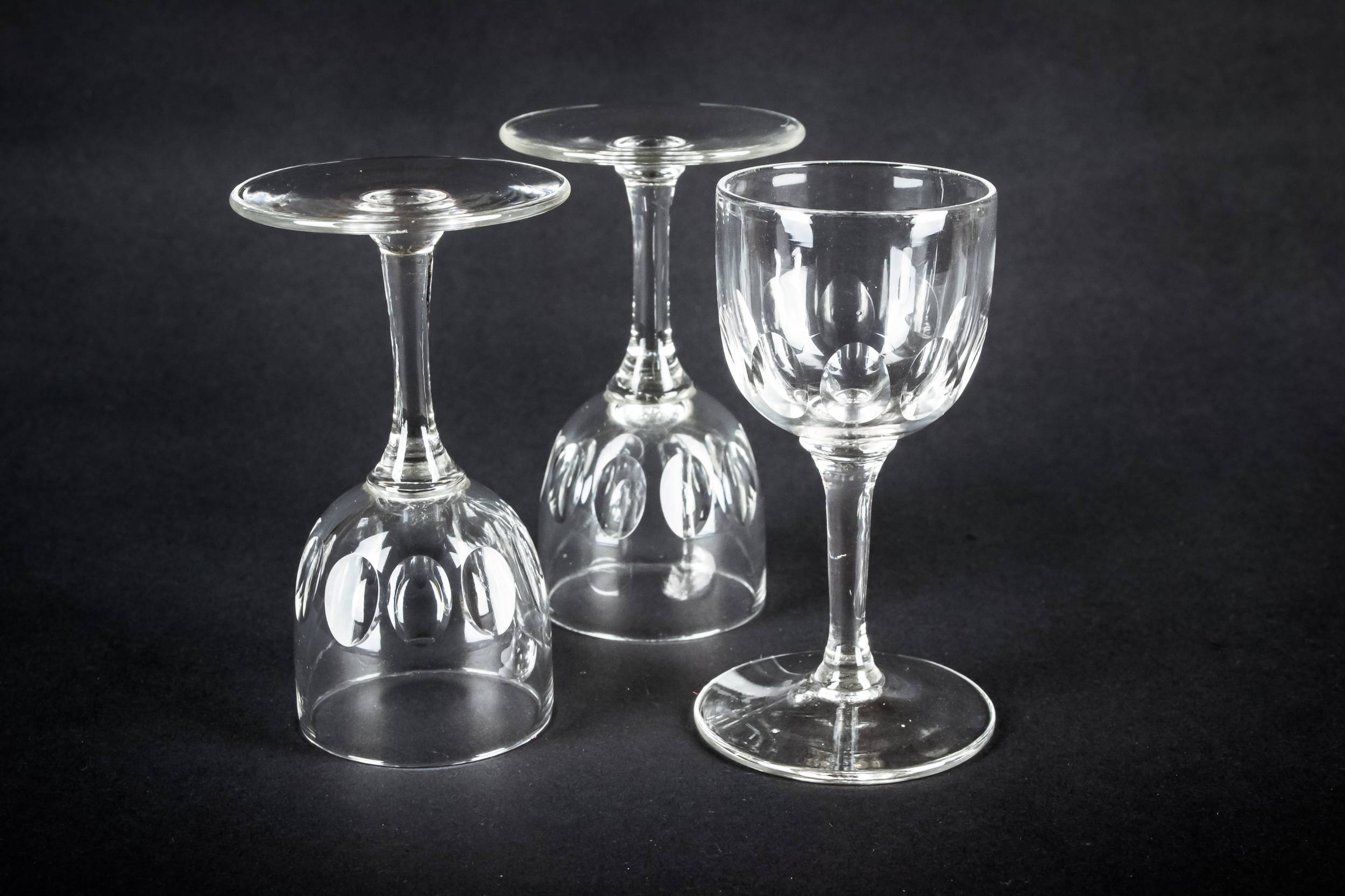 Antique Victorian Panelled — 3 shot cut glasses 1