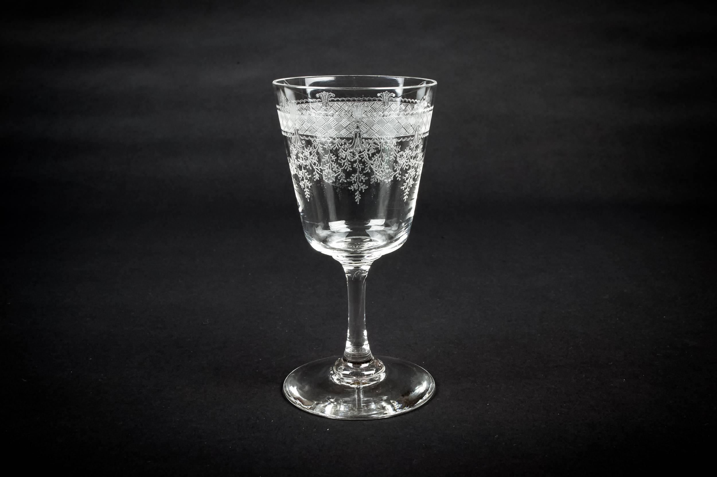 Conical Wine Glass — Engraved wine glass