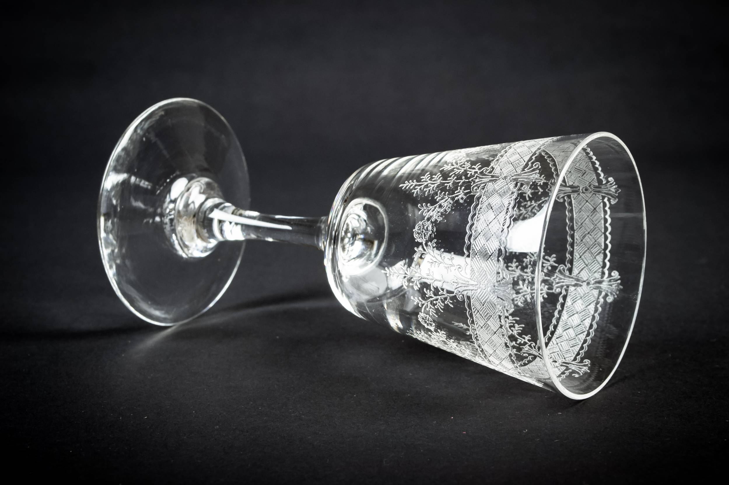 Conical Wine Glass — Engraved wine glass 1