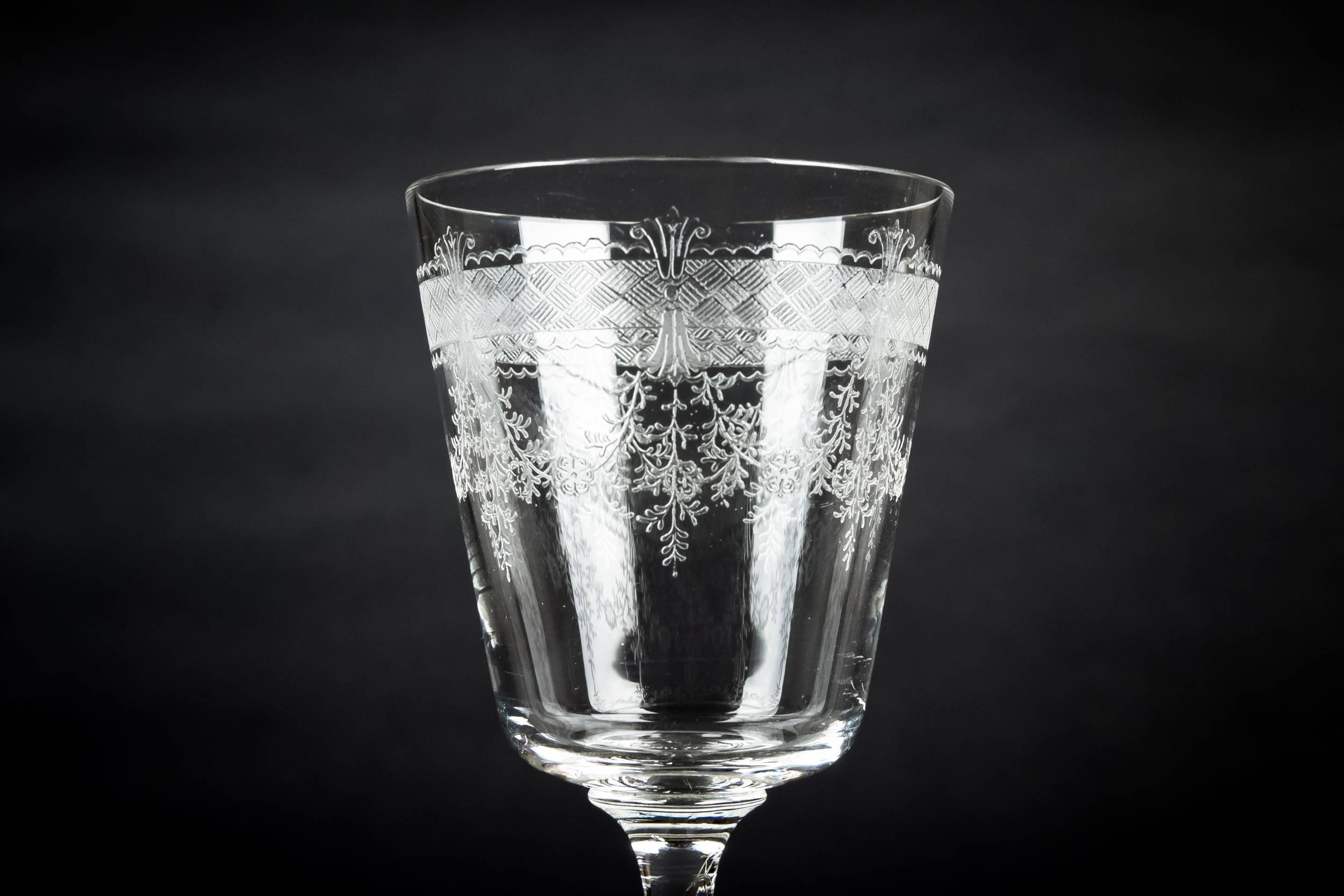 Conical Wine Glass — Engraved wine glass 2