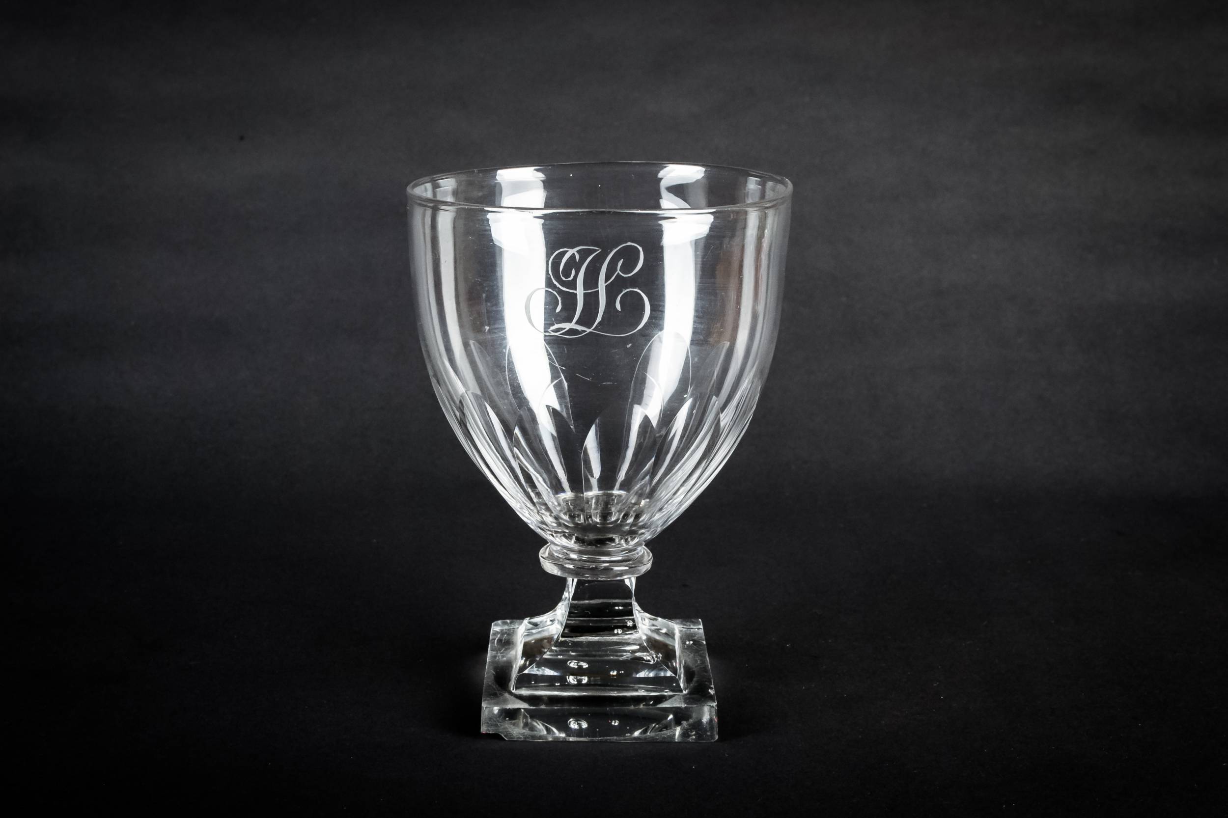 Georgian Clear Dessert — Square base wine rummer