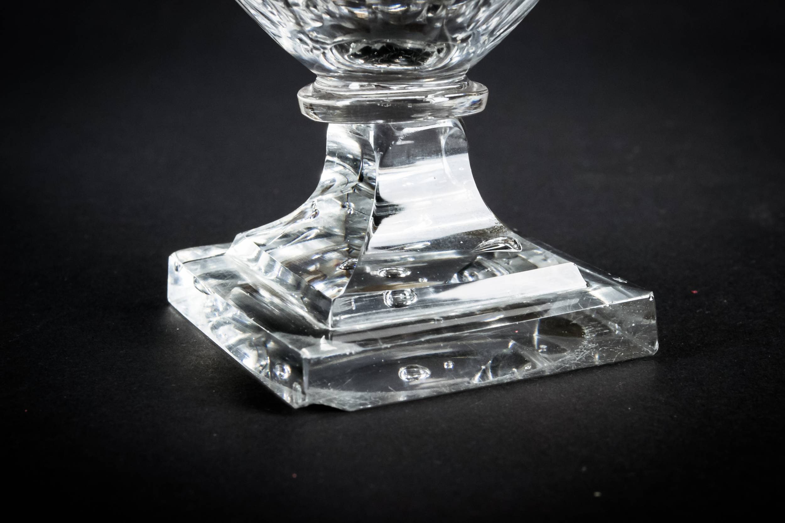 Georgian Clear Dessert — Square base wine rummer 2