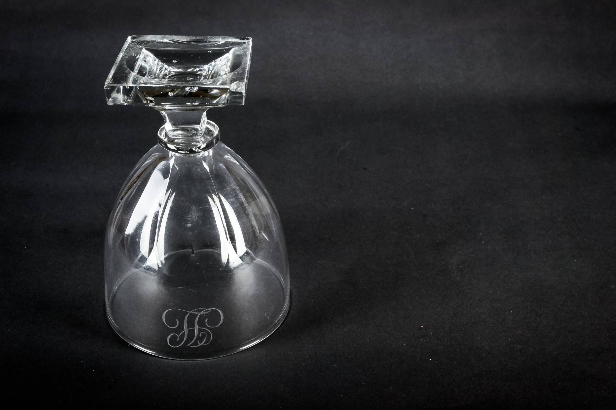Georgian Clear Dessert — Square base wine rummer 4
