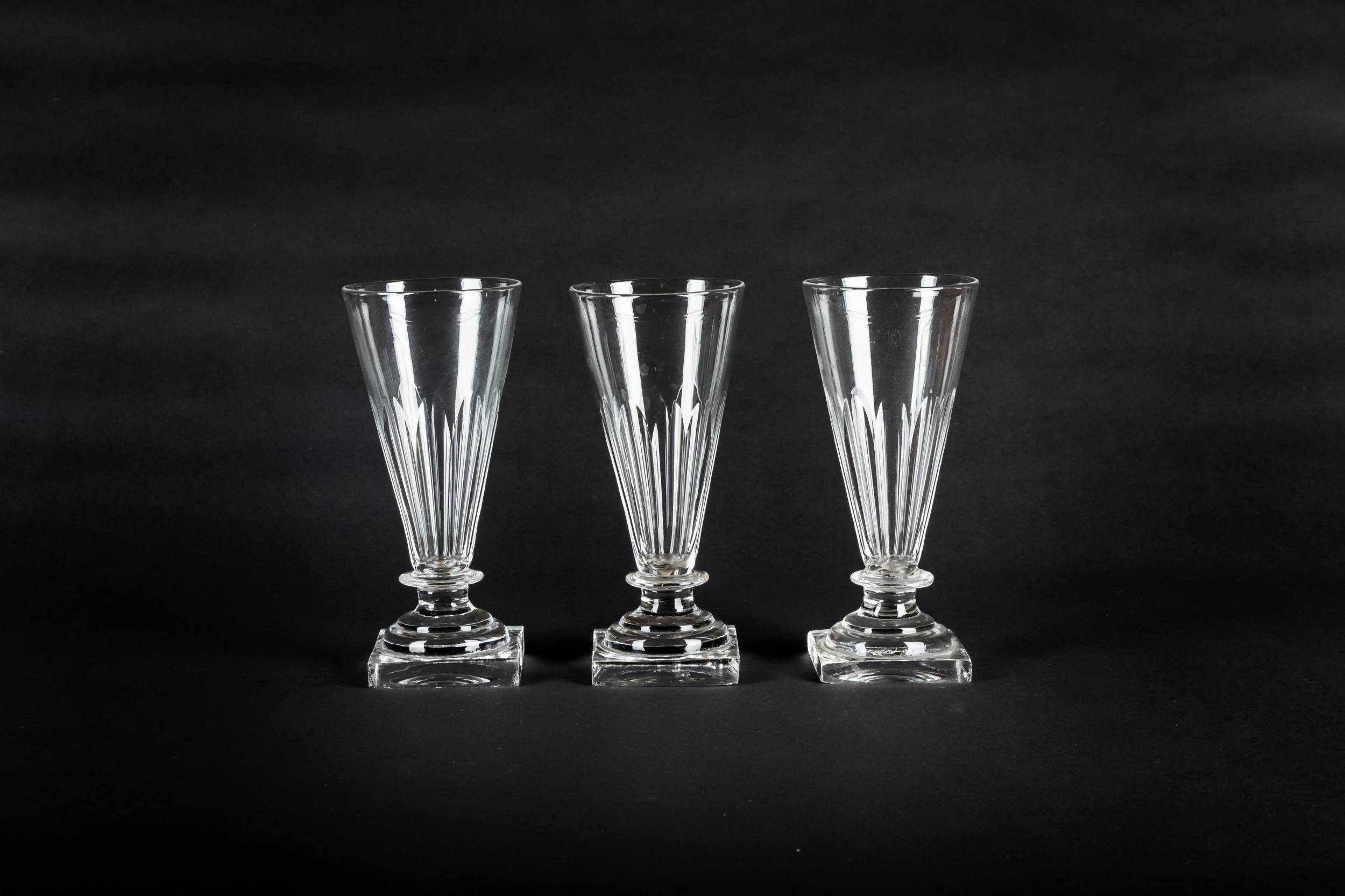 Georgian Panel Cut — 3 panel cut champagne flutes