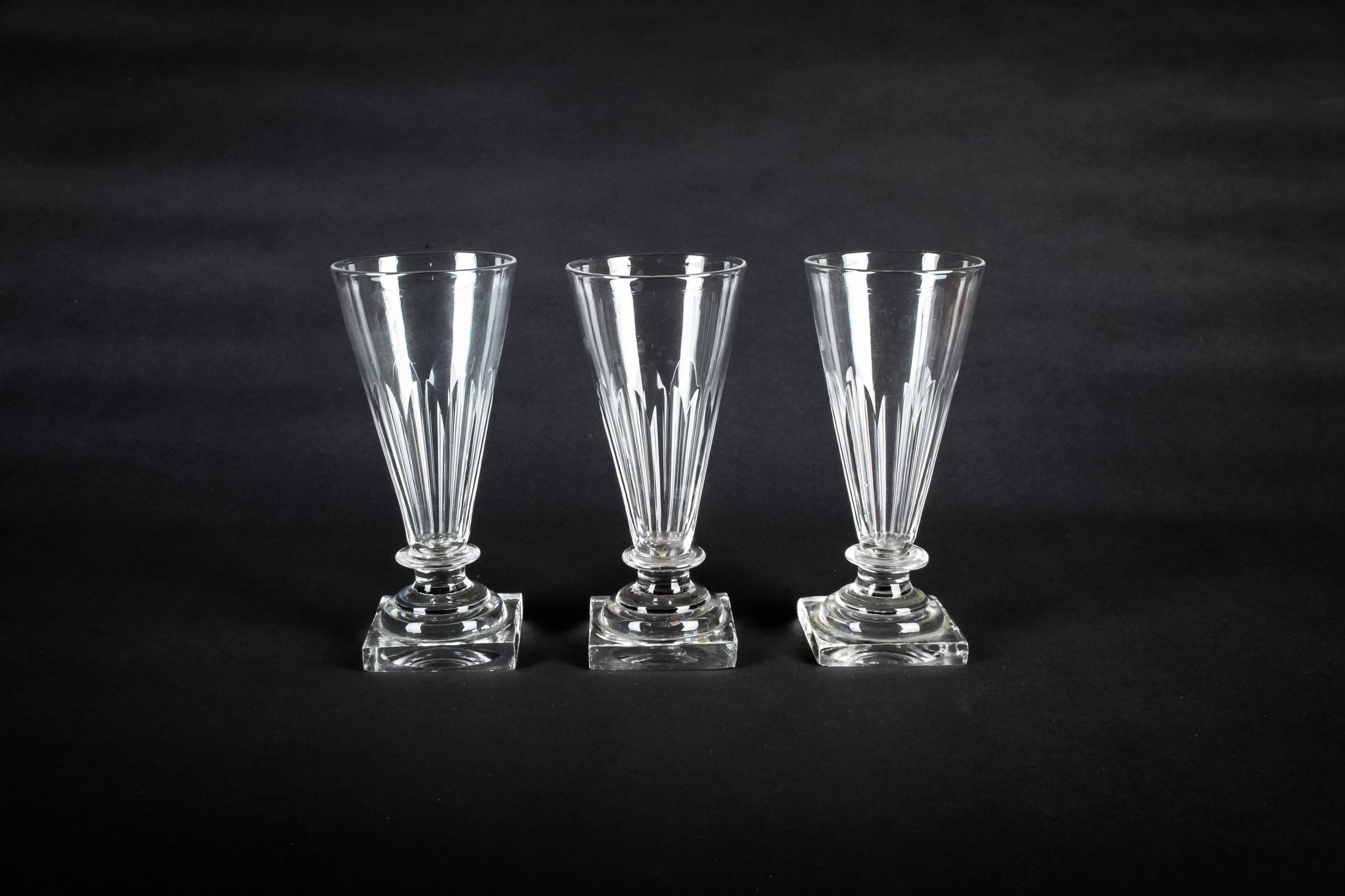 Georgian Panel Cut — 3 panel cut champagne flutes 1
