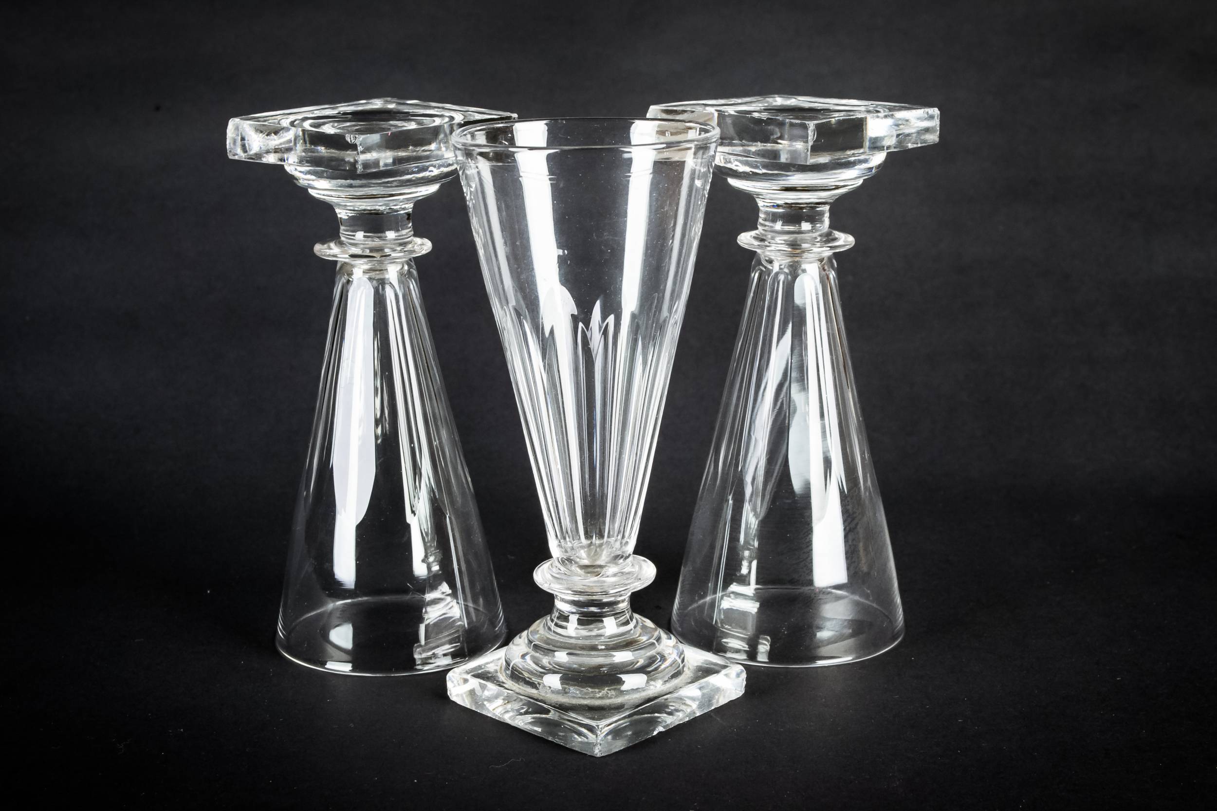 Georgian Panel Cut — 3 panel cut champagne flutes 4