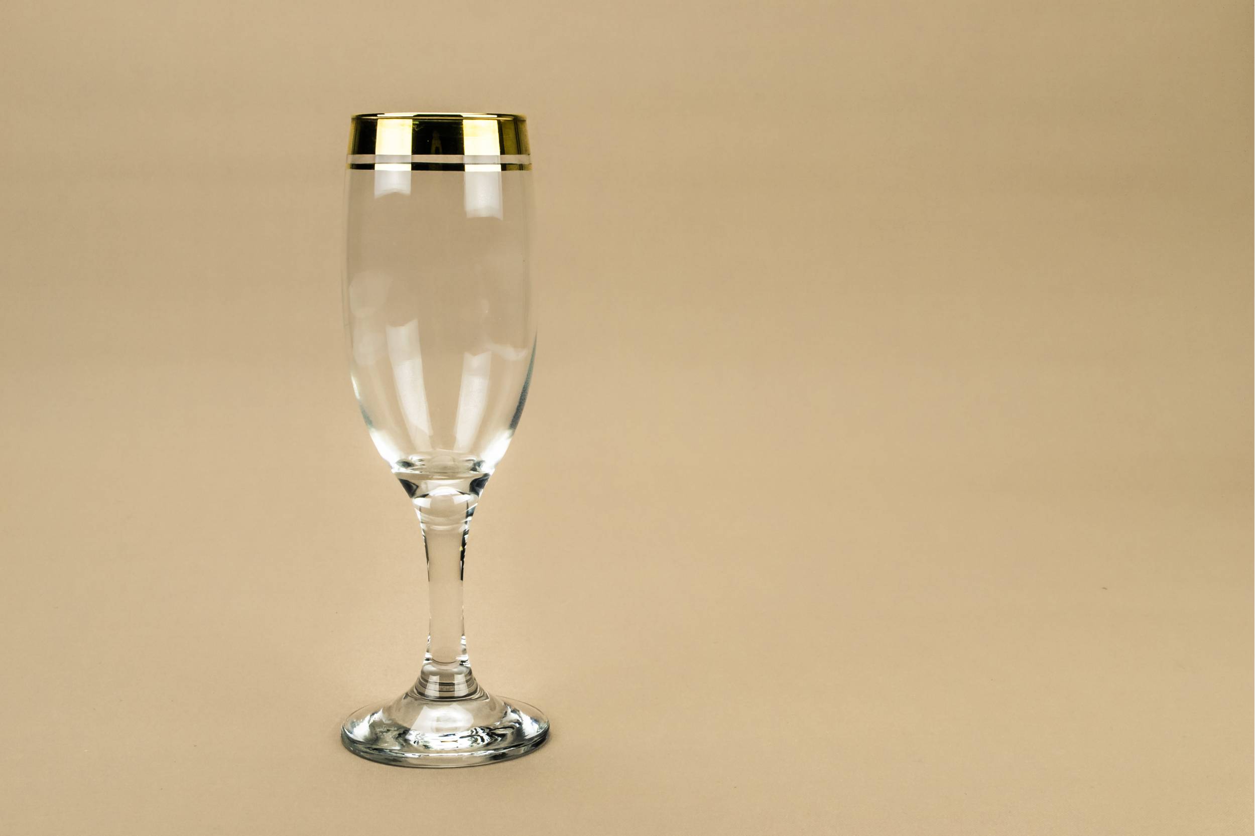 Retro Gold Glass — 6 glass champagne flutes 2