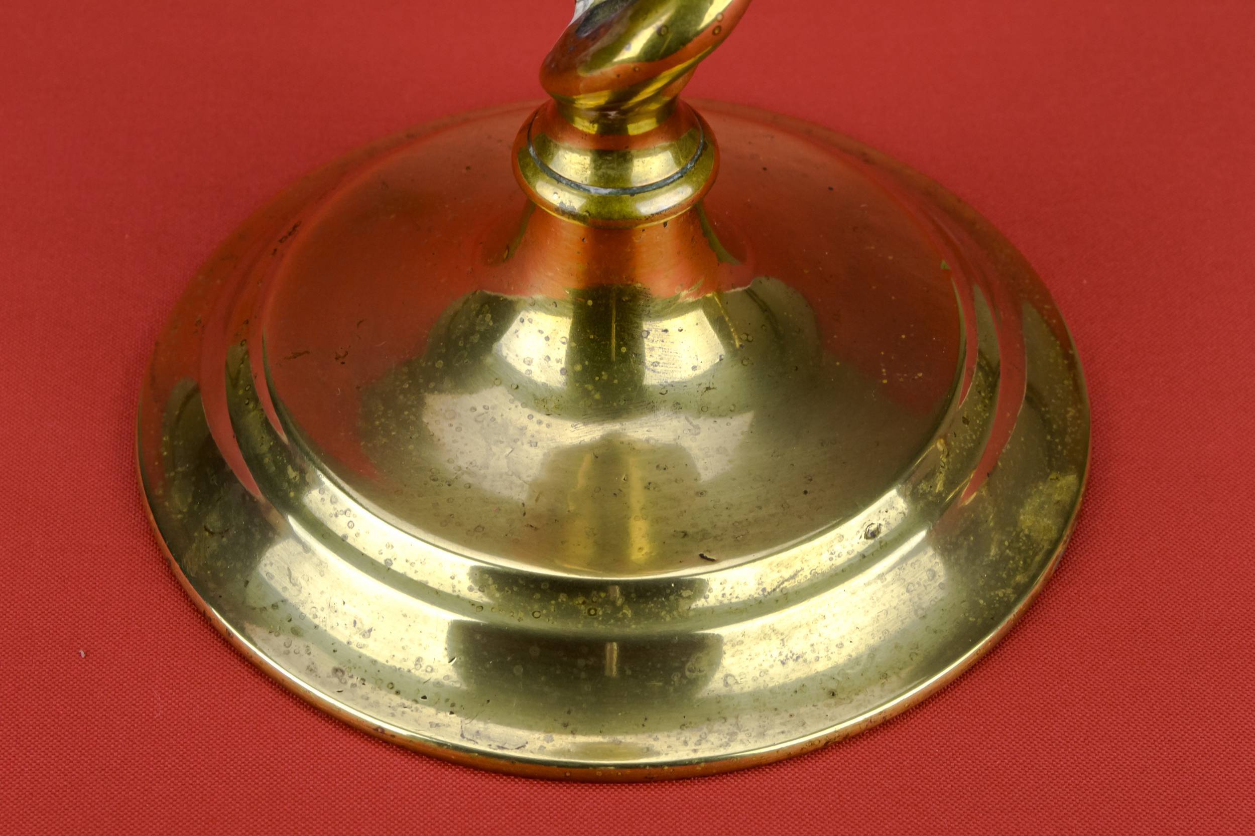 Brass Victorian Barley — 2 barley twist candlesticks 3
