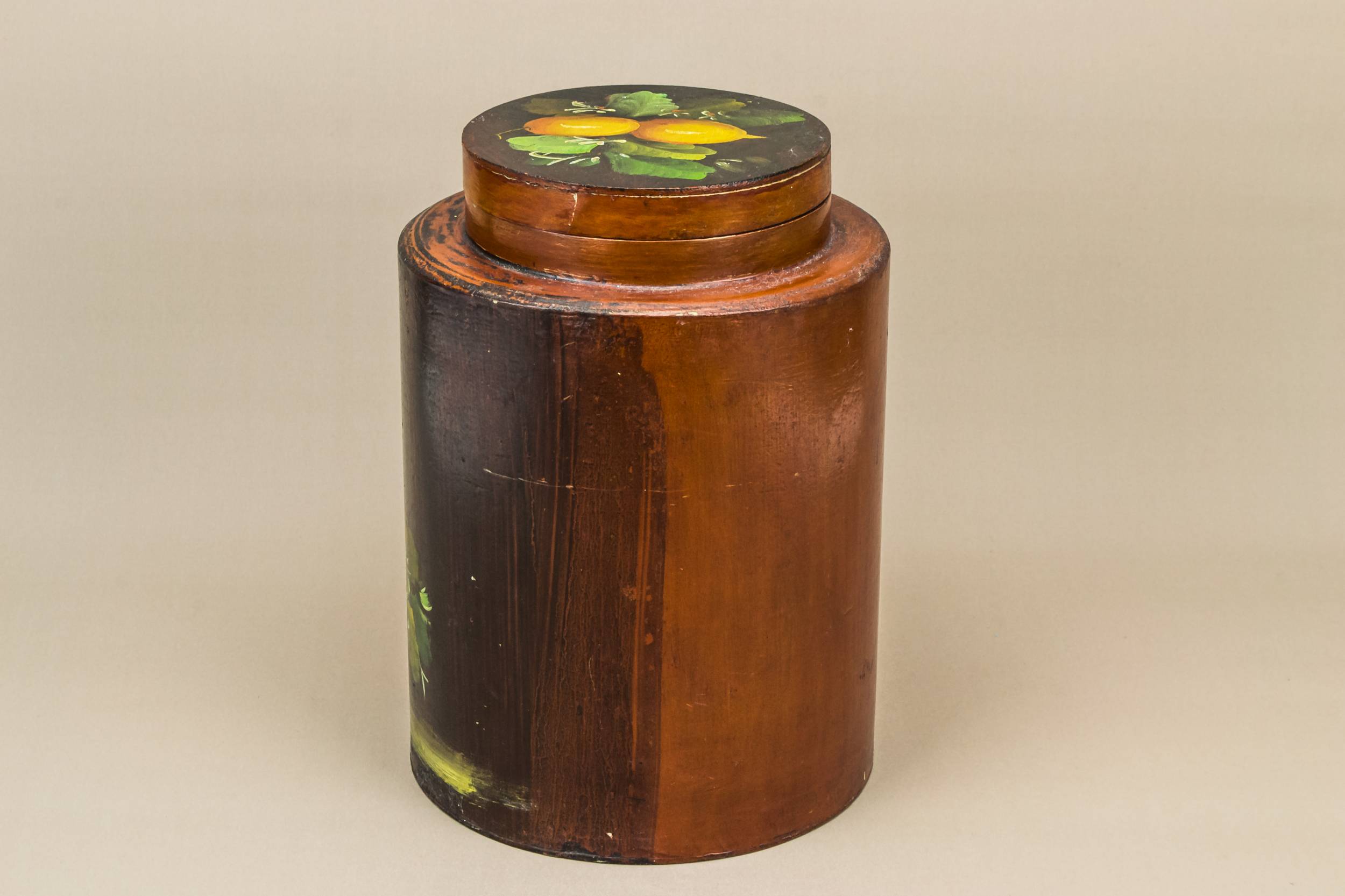 Retro Wood Fruits — Large wooden storage jar 2