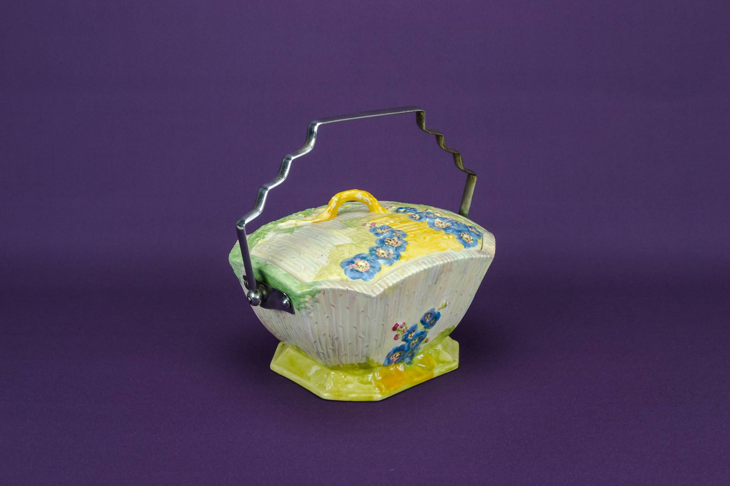 Porcelain Vintage Floral — Yellow storage jar