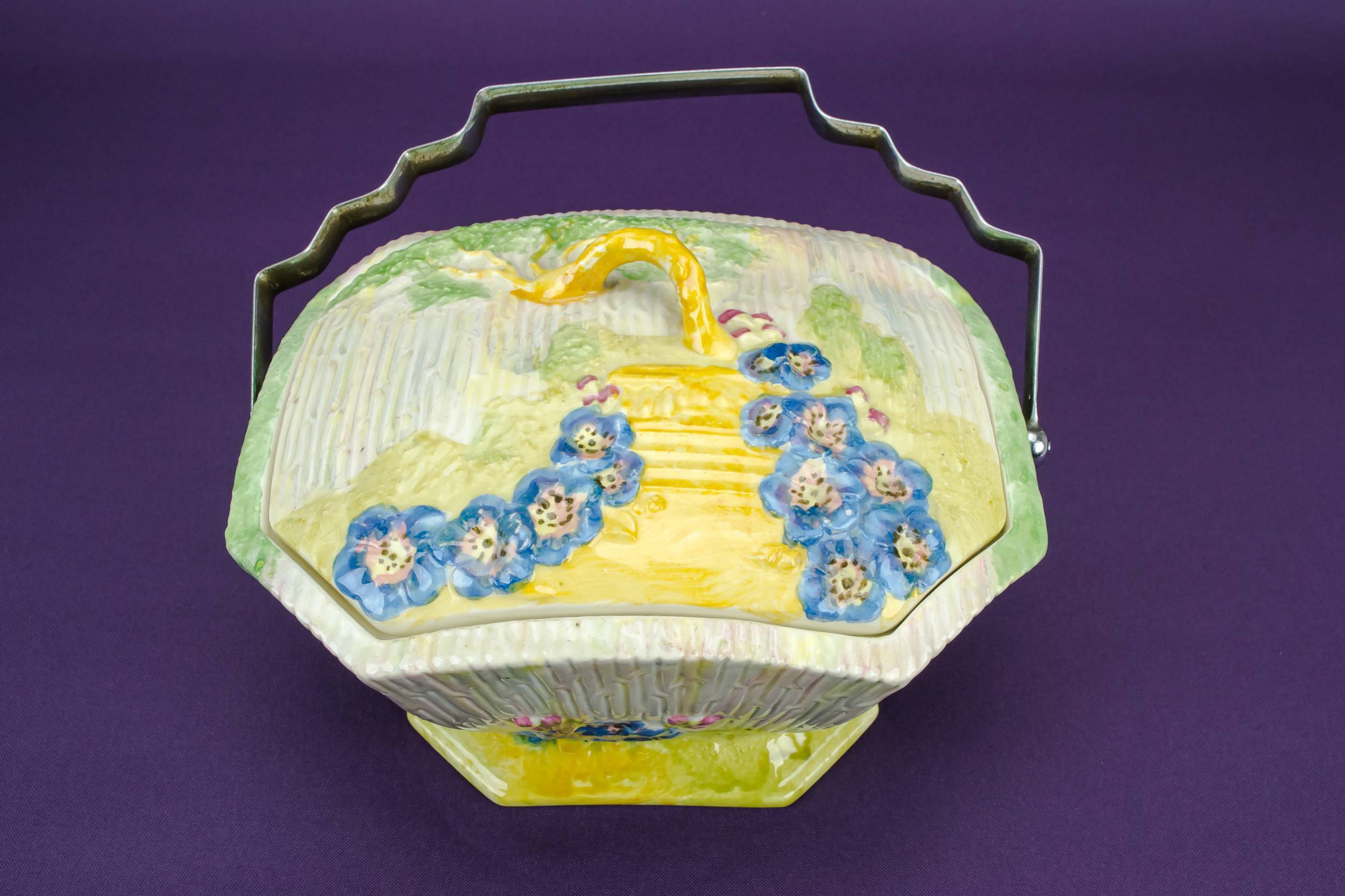 Porcelain Vintage Floral — Yellow storage jar 2