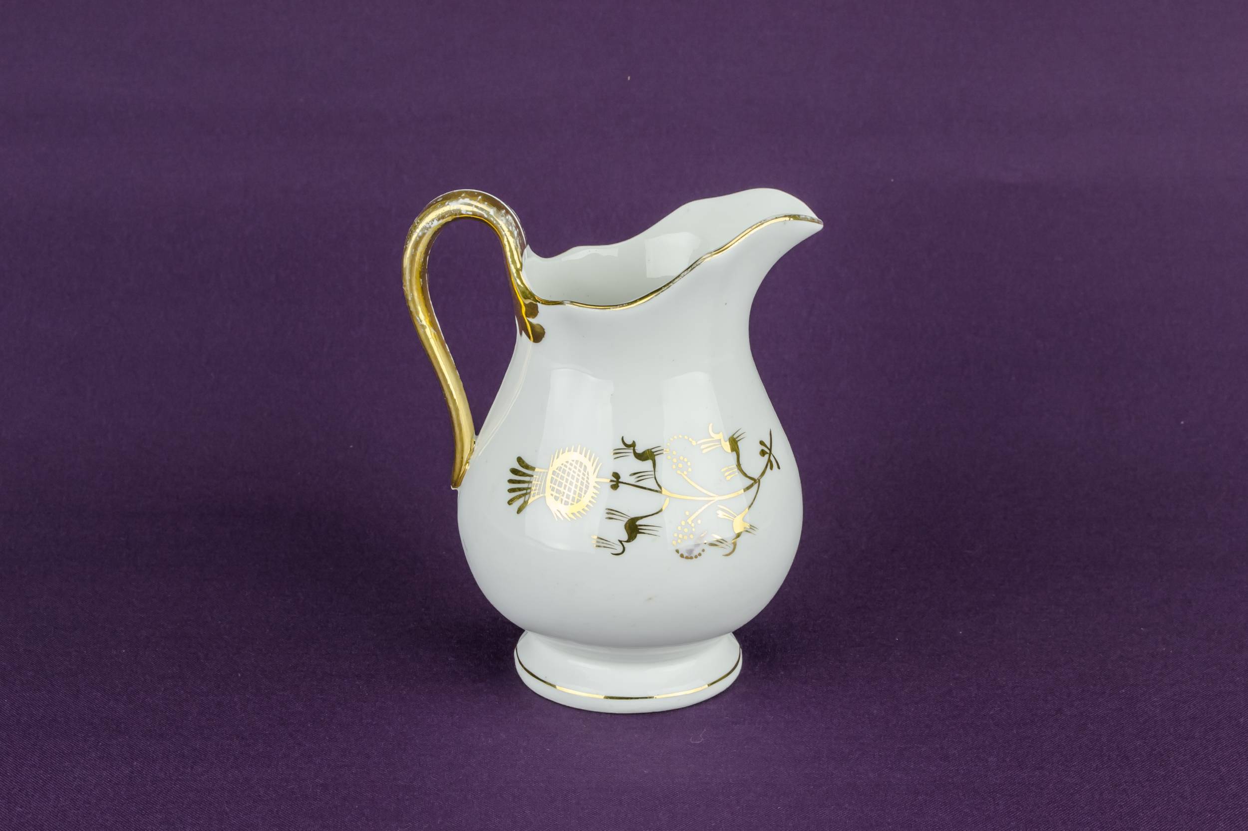 Antique Victorian Vinegar — Gold thistle milk jug