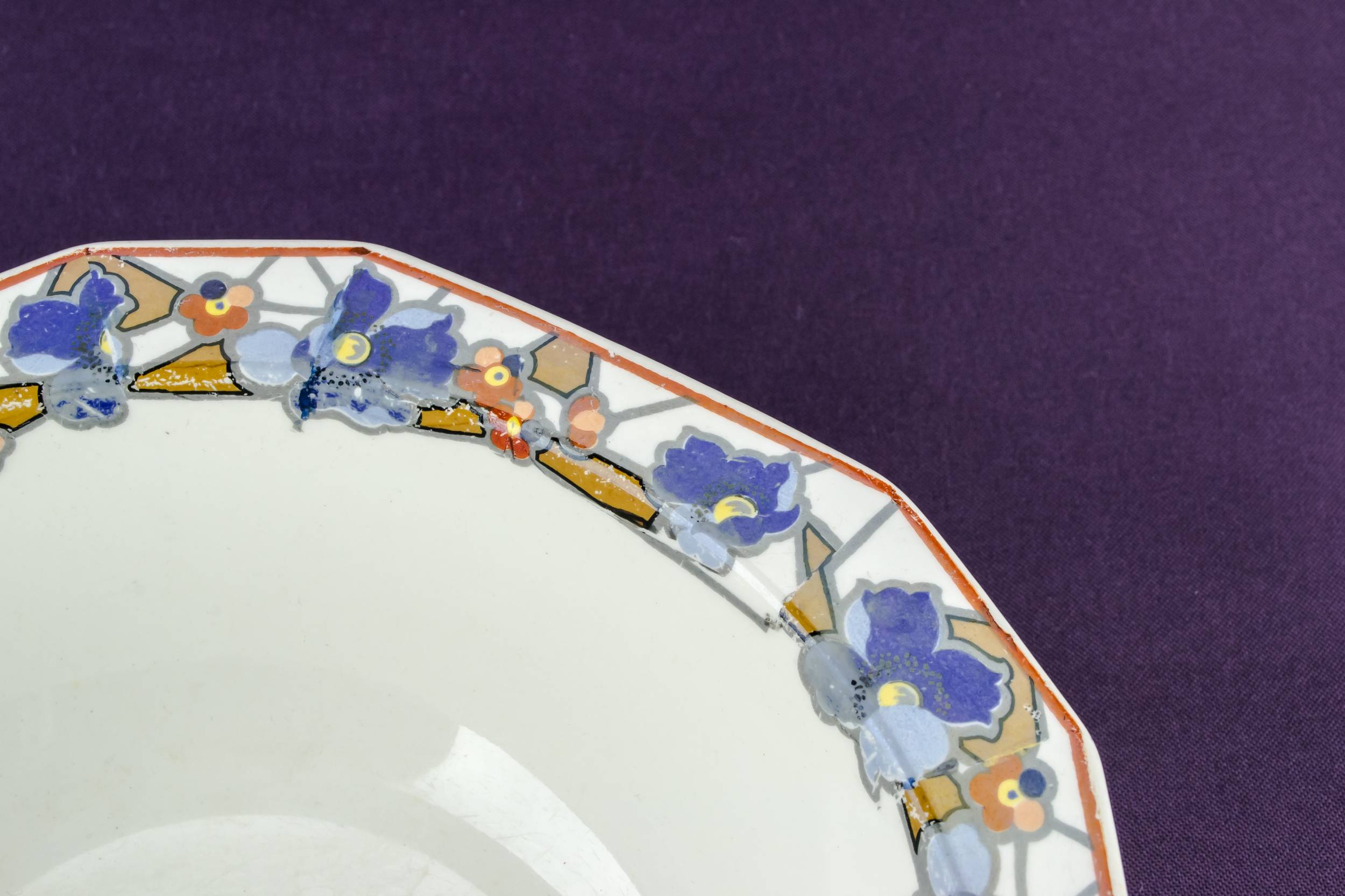 Ceramic Blue Floral — Set of 7 dessert bowls 3