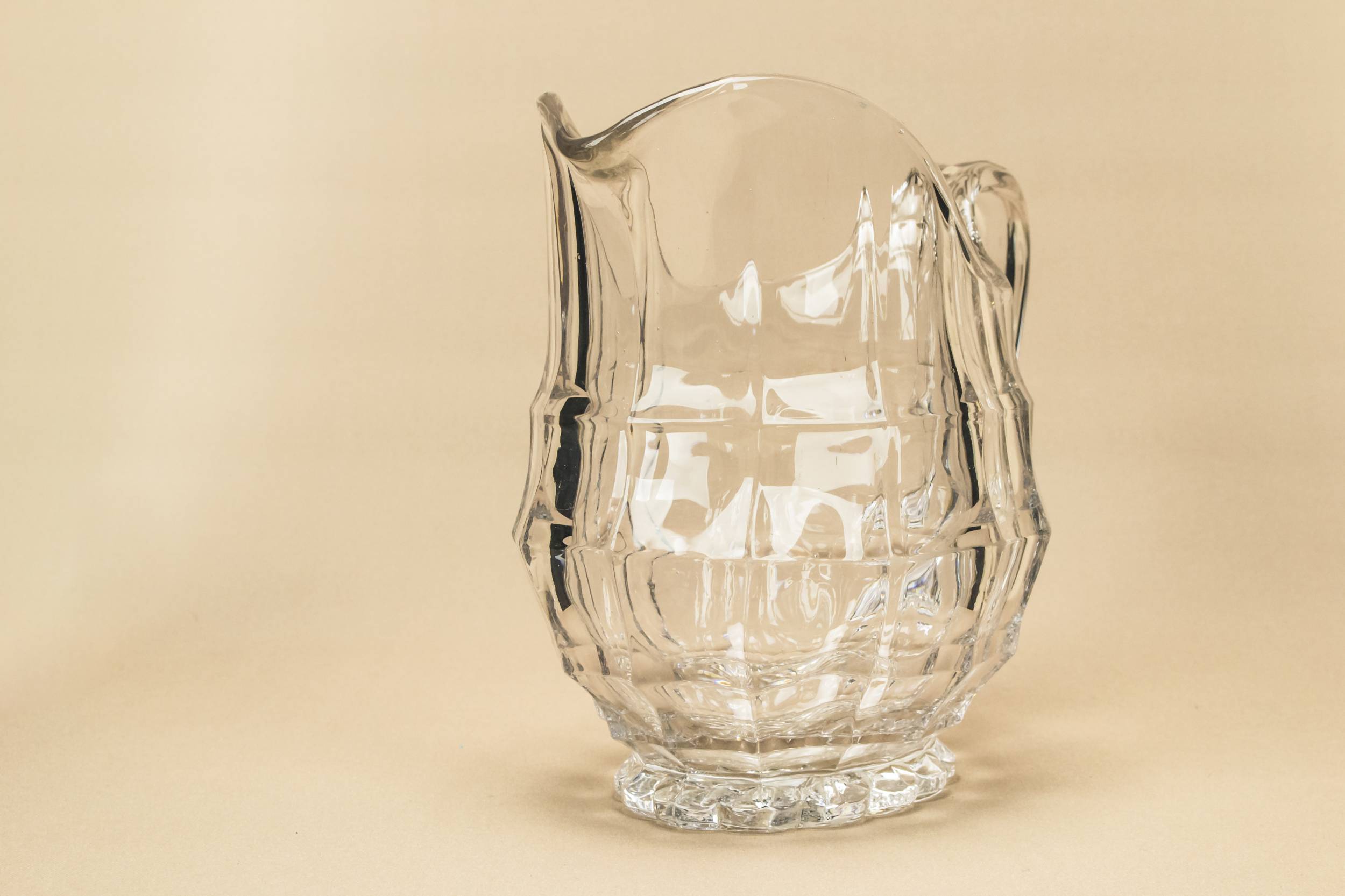 Modernist Vintage Panelled — Helmet shaped glass jug 1