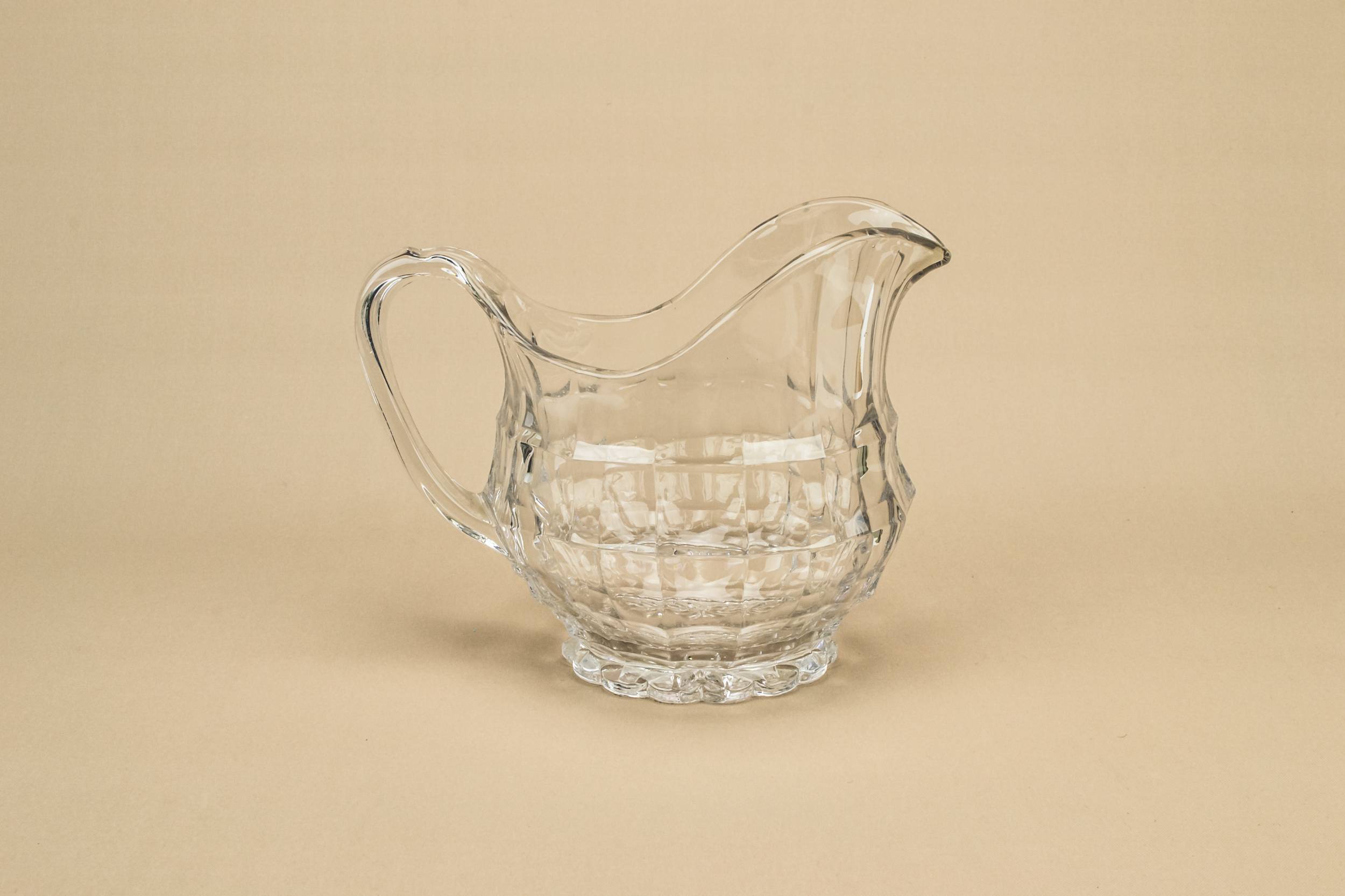 Modernist Vintage Panelled — Helmet shaped glass jug