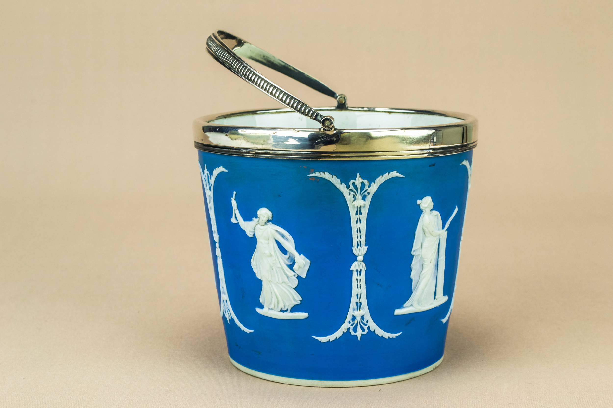 Neo-classical Impressive Figures — Blue jasperware ice bucket 1