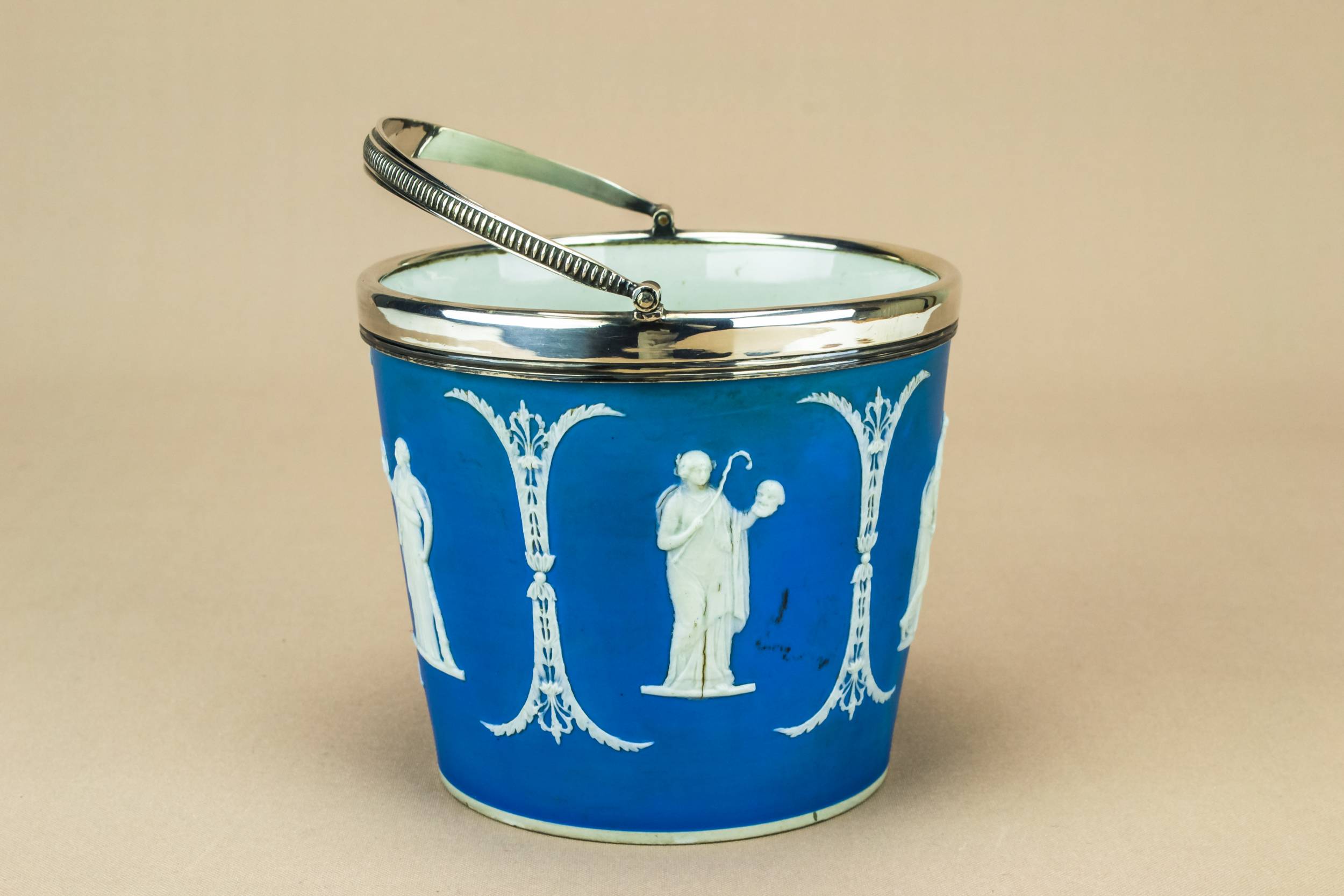 Neo-classical Impressive Figures — Blue jasperware ice bucket 3