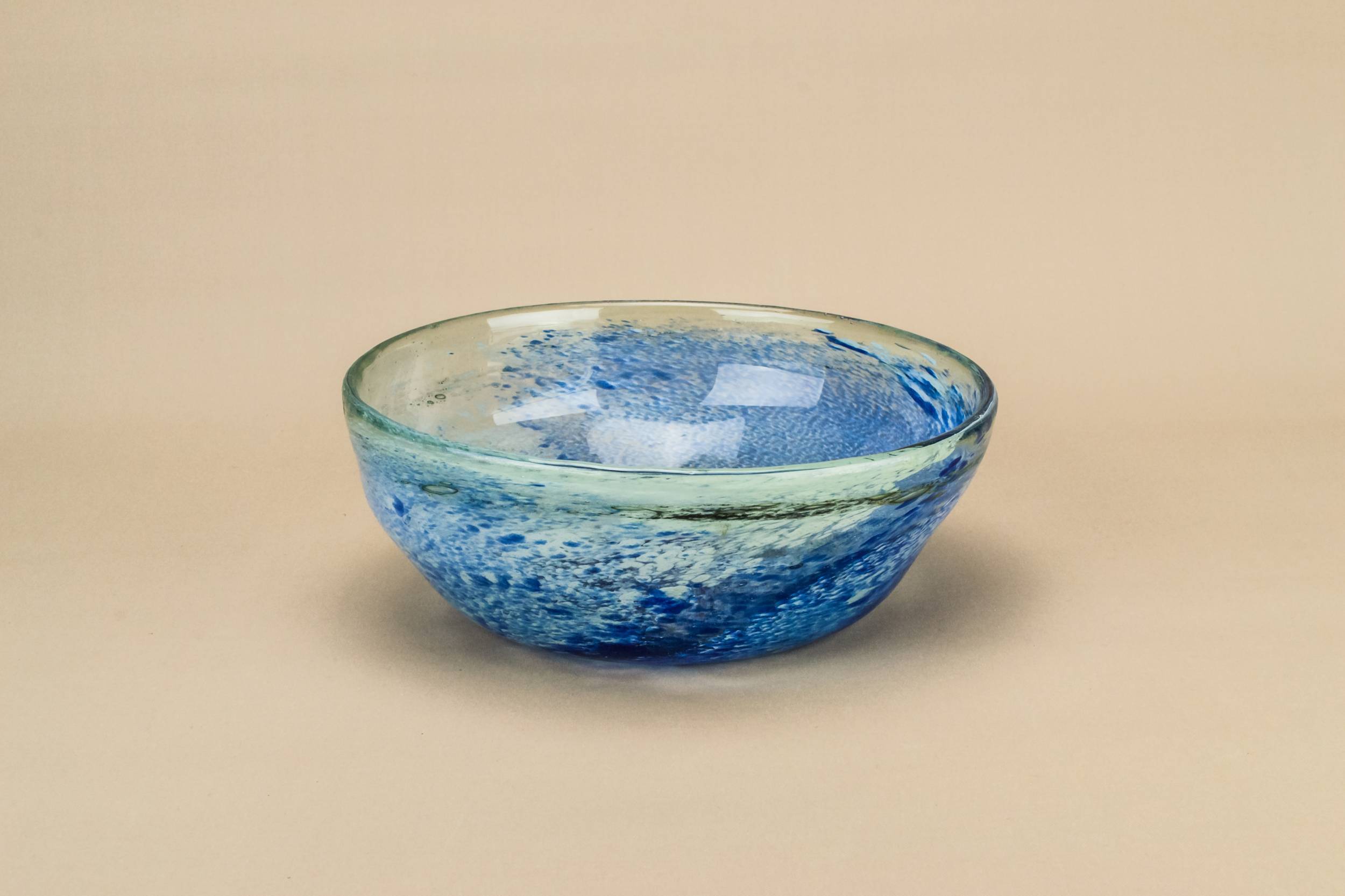 Post Modern Spectacular — Large blue glass salad bowl