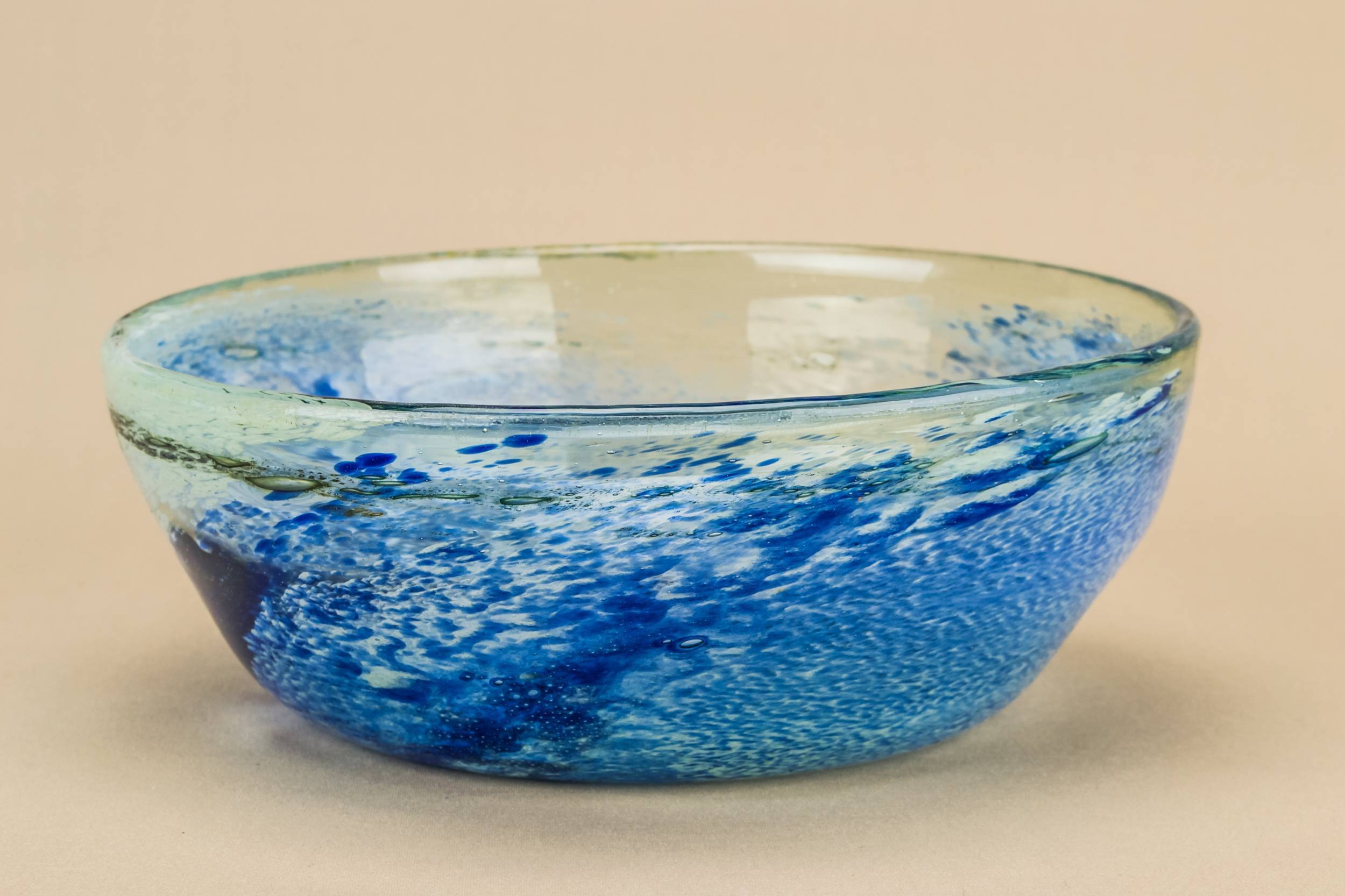 Post Modern Spectacular — Large blue glass salad bowl 1