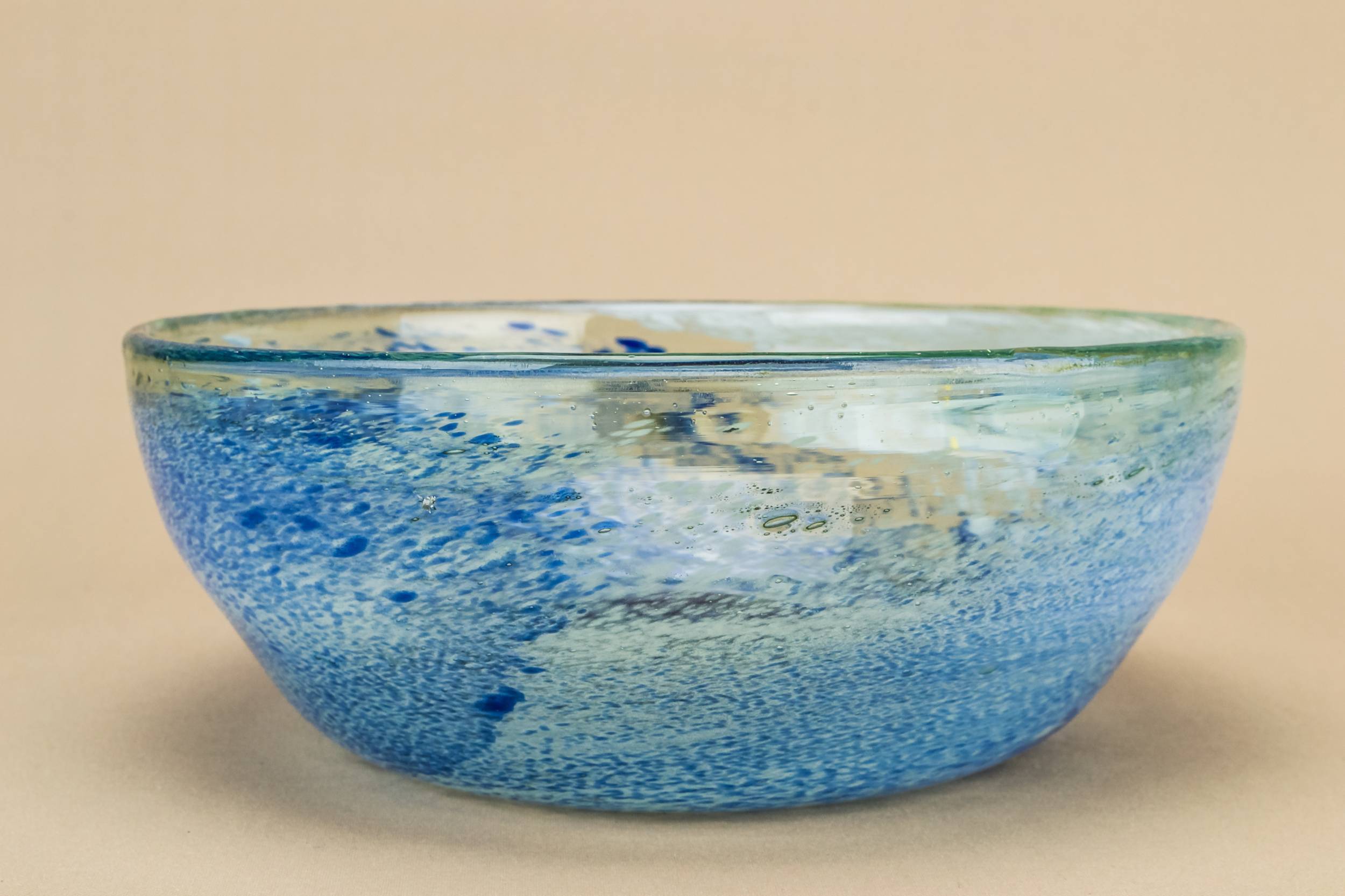 Post Modern Spectacular — Large blue glass salad bowl 2