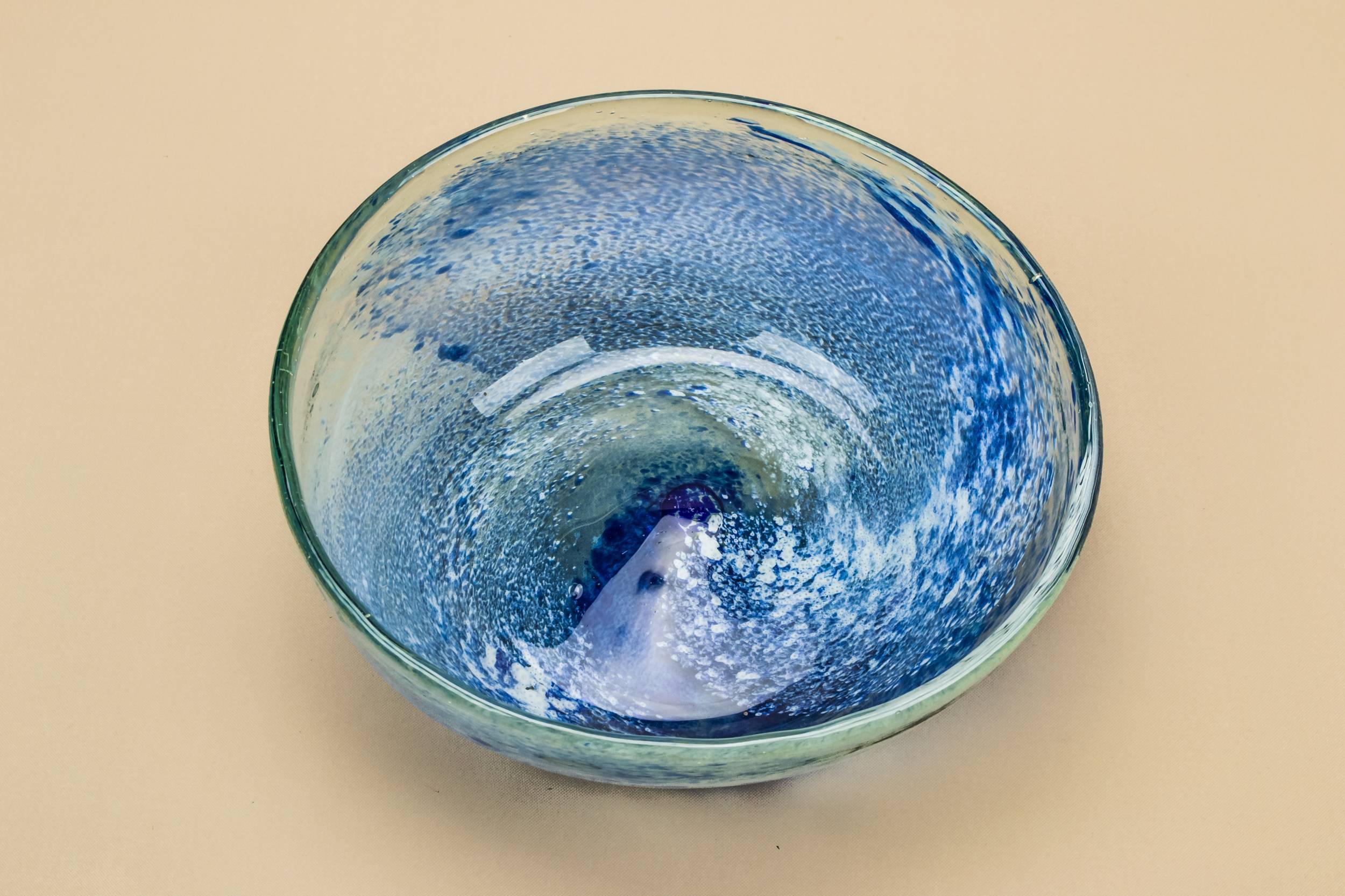 Post Modern Spectacular — Large blue glass salad bowl 3