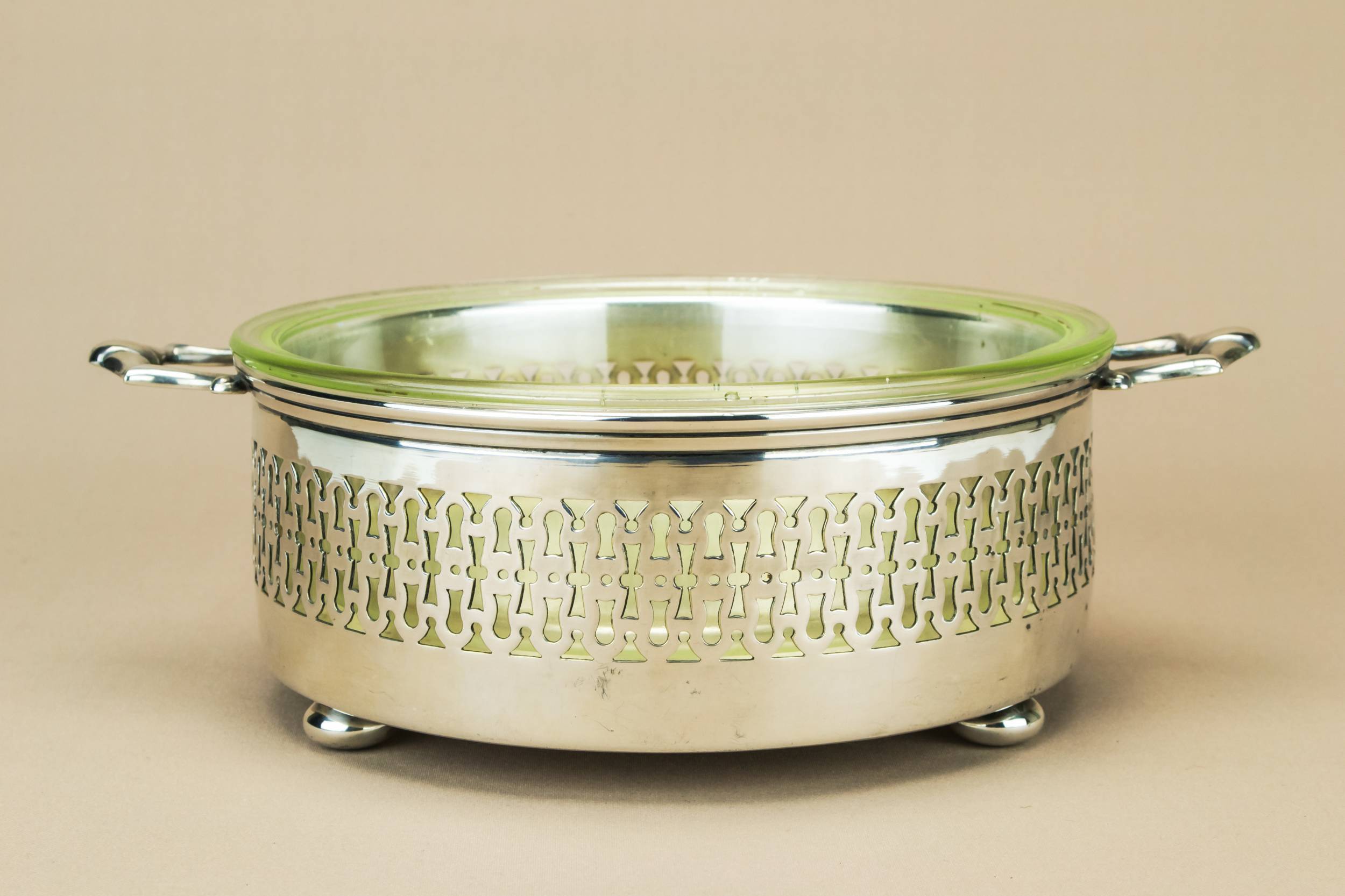 Art Deco Rustic — Silver plated serving bowl 1