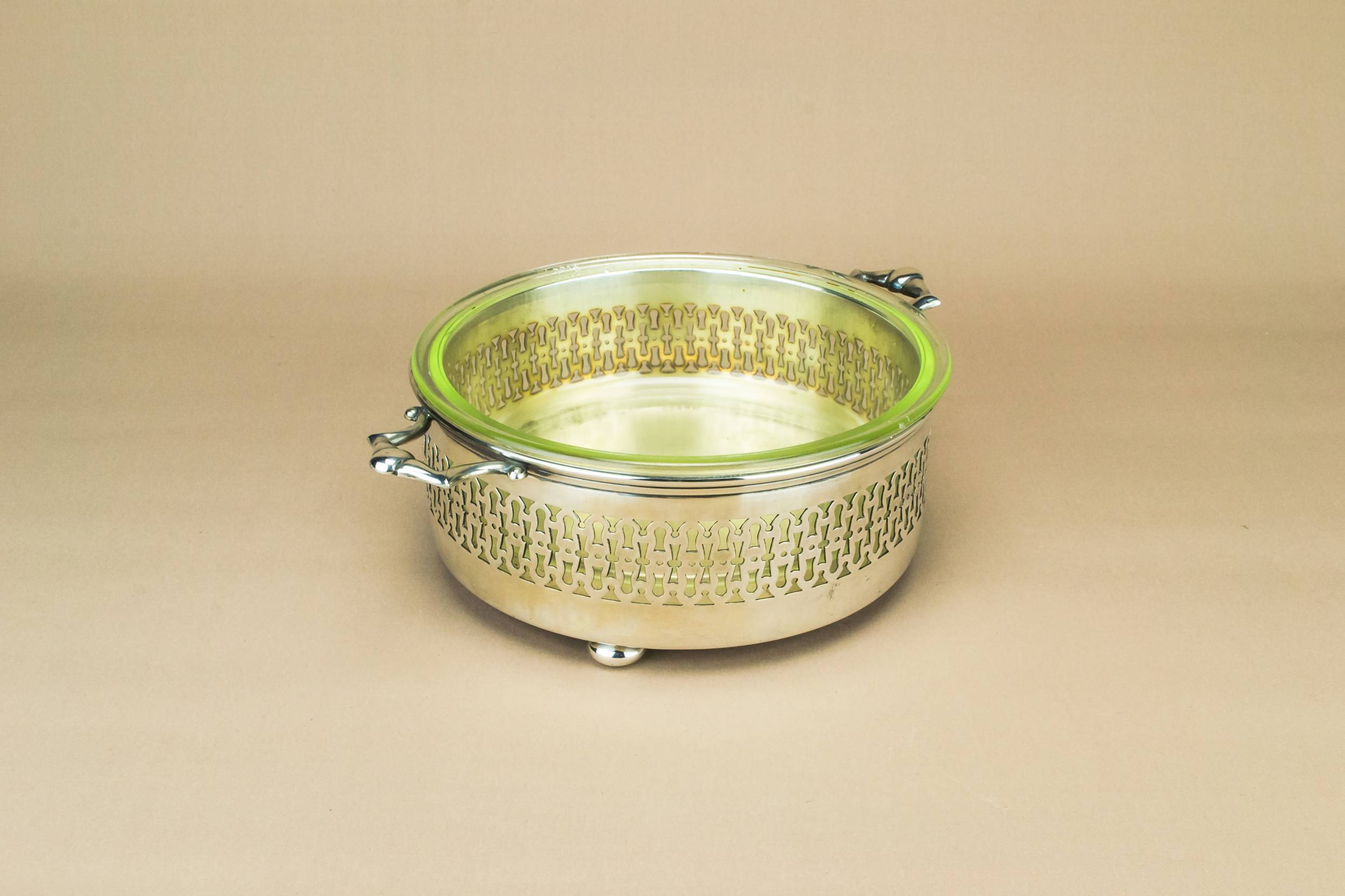 Art Deco Rustic — Silver plated serving bowl