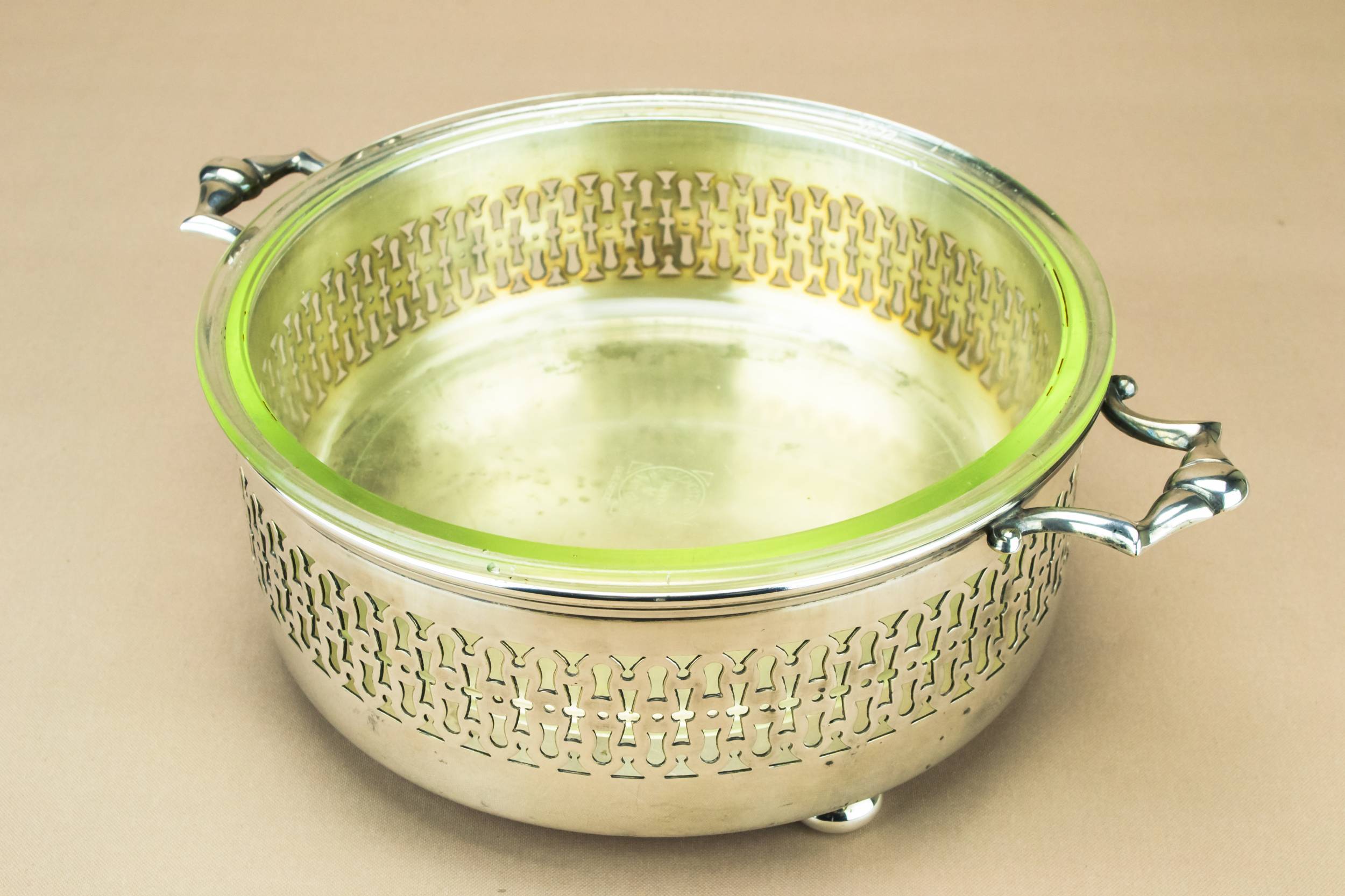 Art Deco Rustic — Silver plated serving bowl 2
