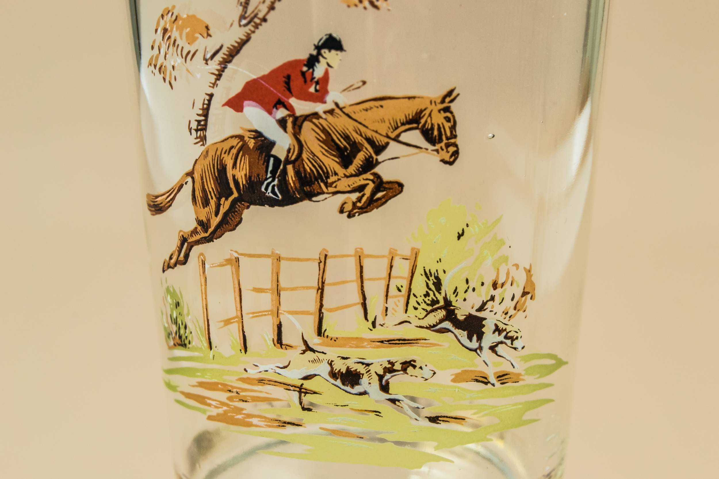 Gold Vintage 0.5 — 3 fox hunt glass tumblers 2
