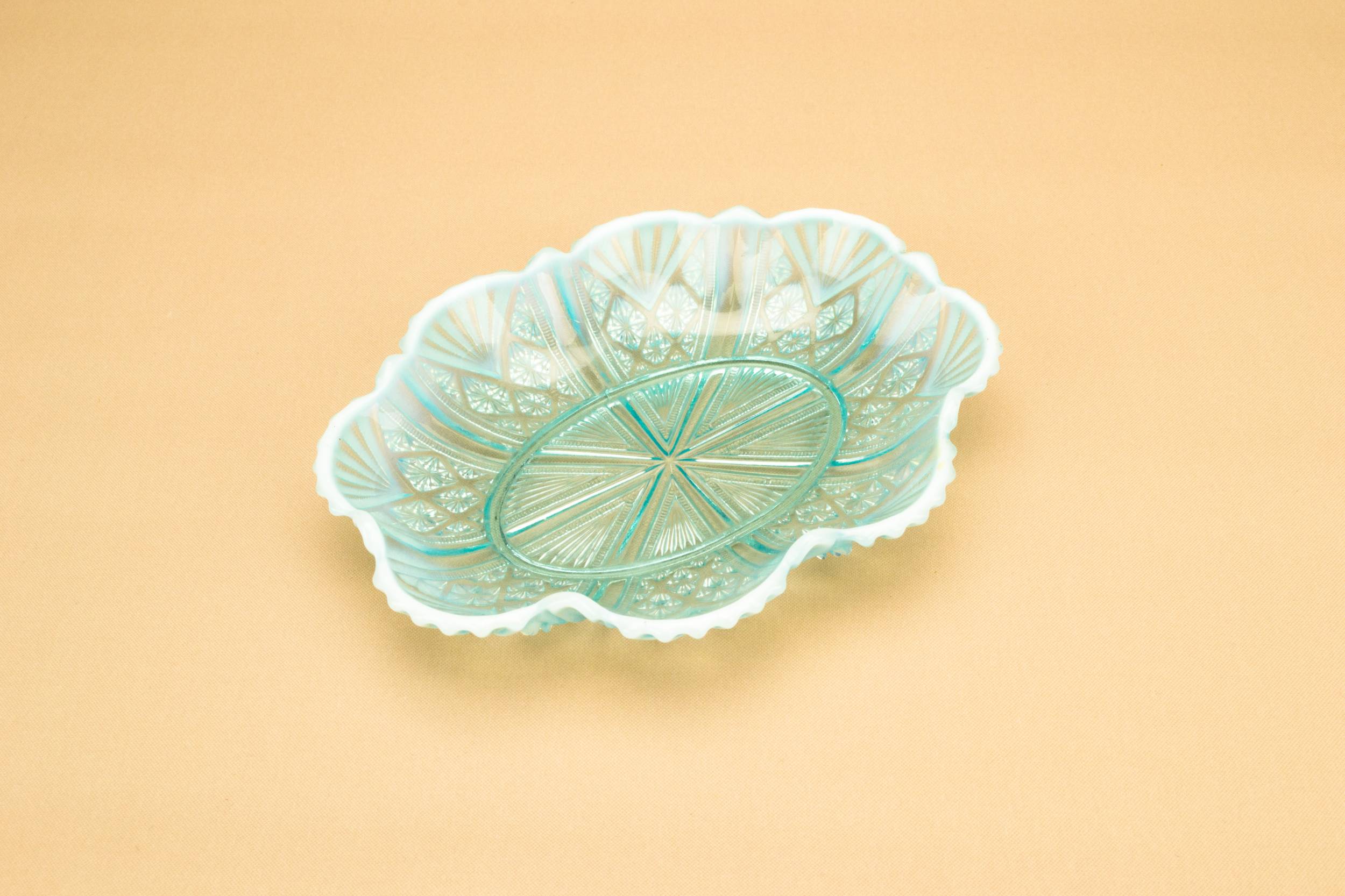 Glass Antique BOWL — Pearline glass olives bowl 1