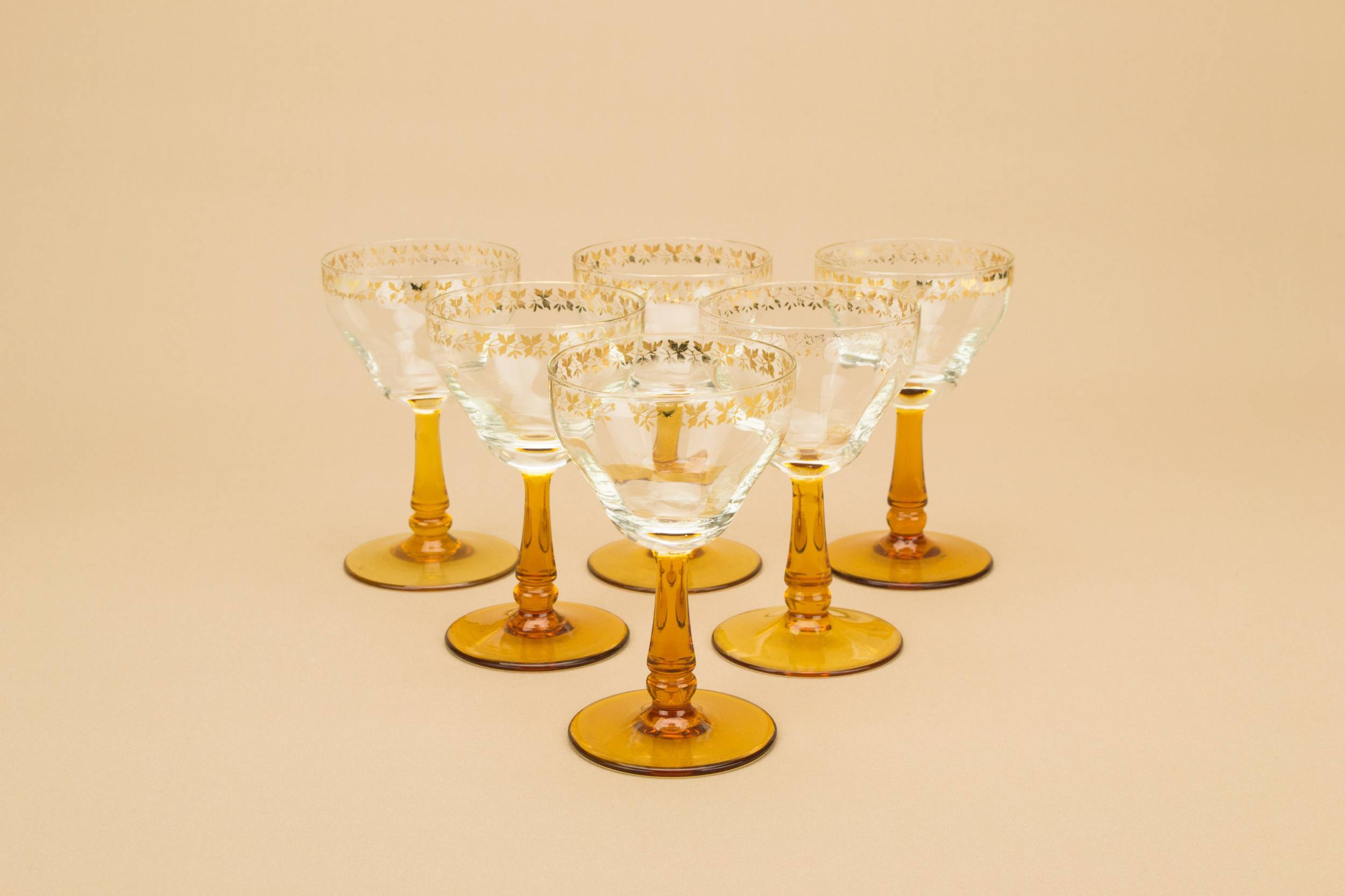 Aperitif Amber Stem — 6 aperitif amber glasses
