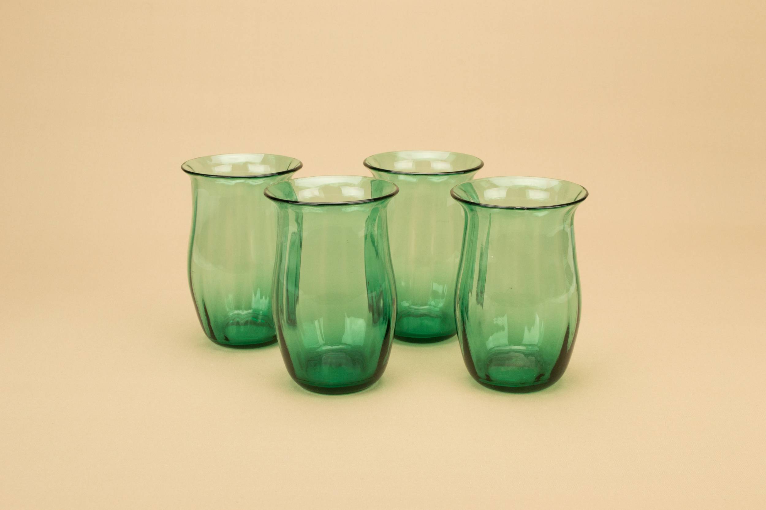 Green Elegant 0.5 — 4 green tumbler glasses