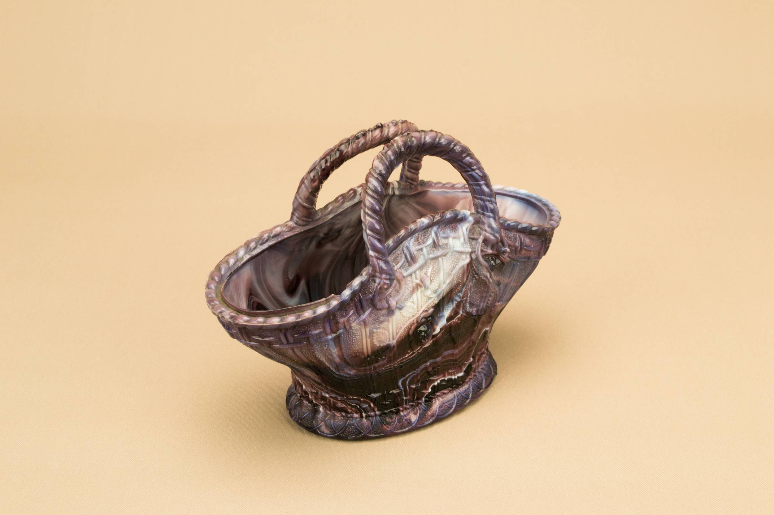 Elegant Victorian Basket — Amethyst glass sugar bowl 1