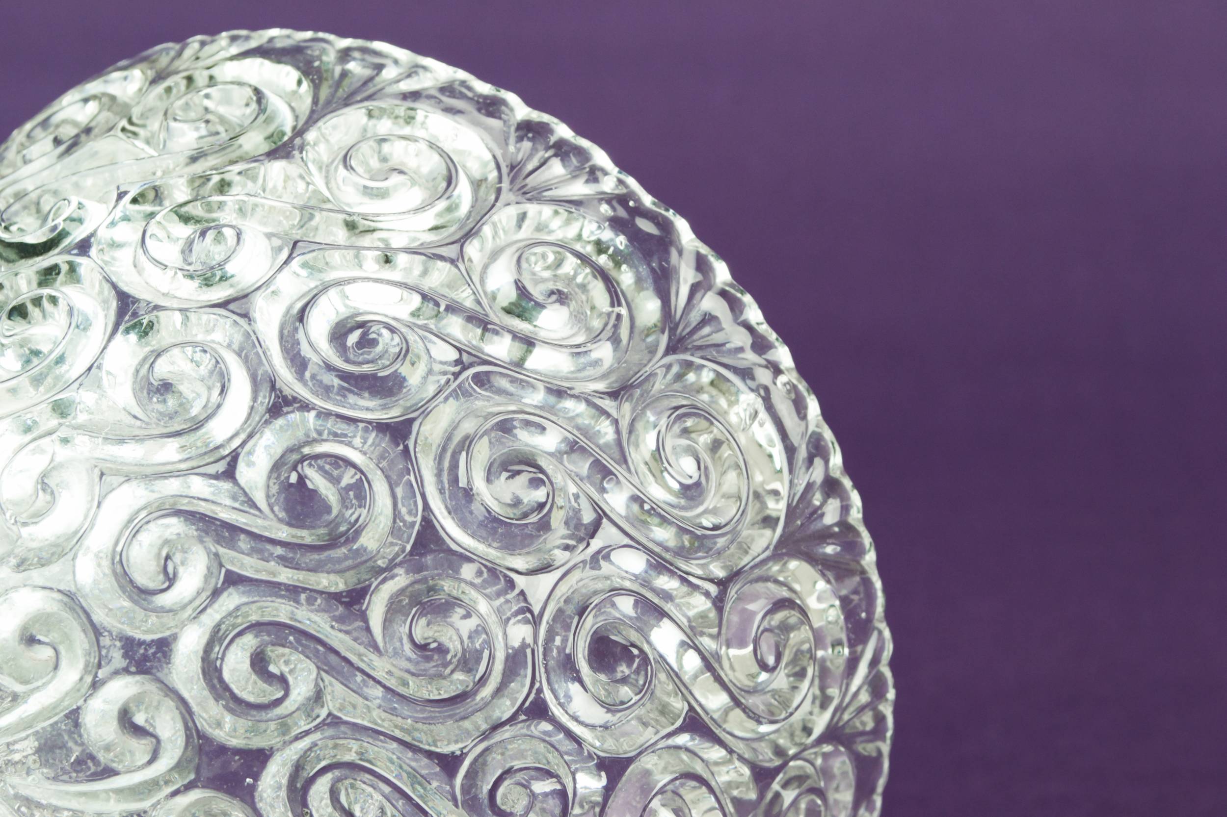 Antique Elegant Scrolls — Glass serving stem bowl 3