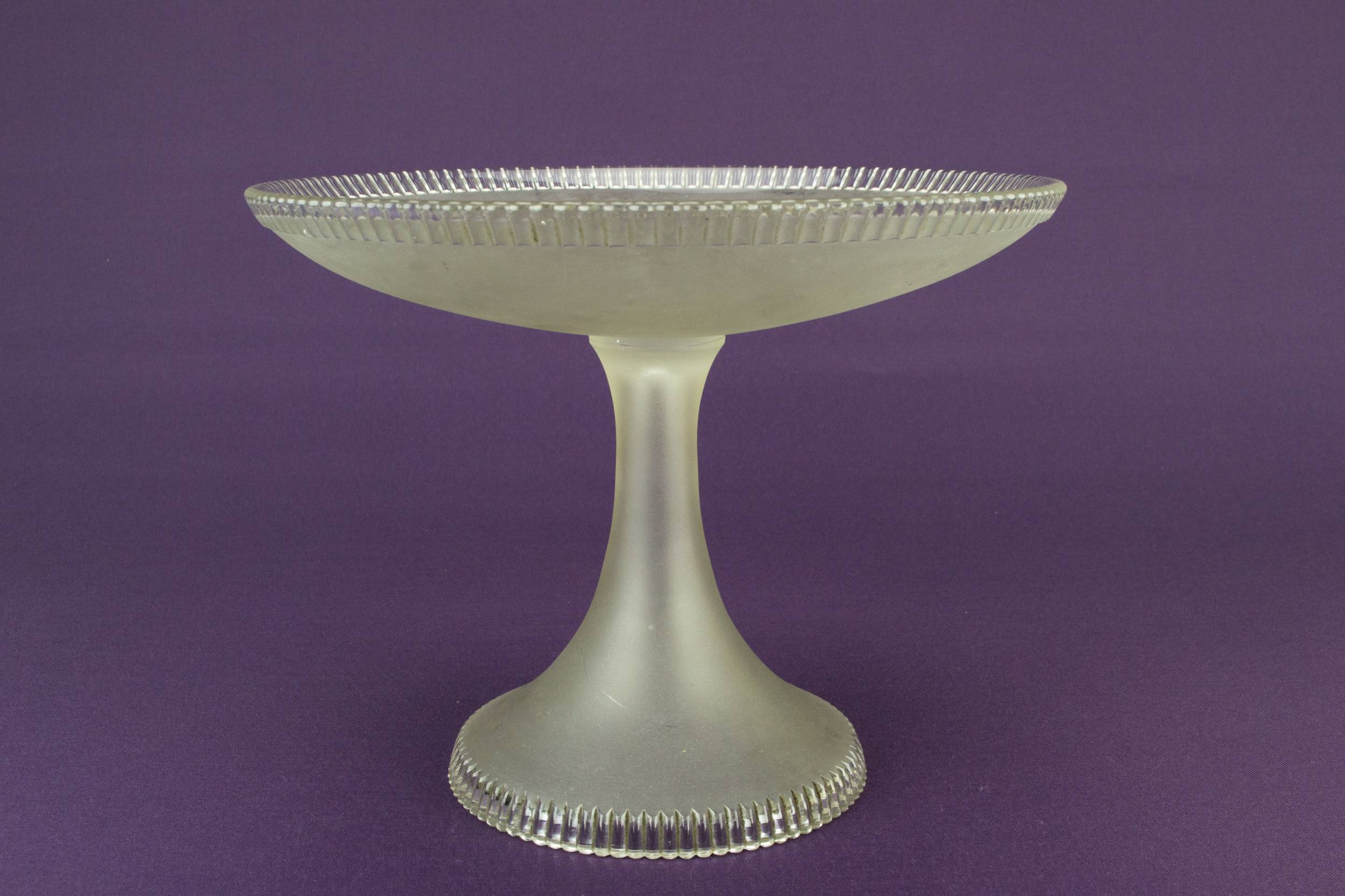 Victorian Grey Beaded — Large glass cake stand 2