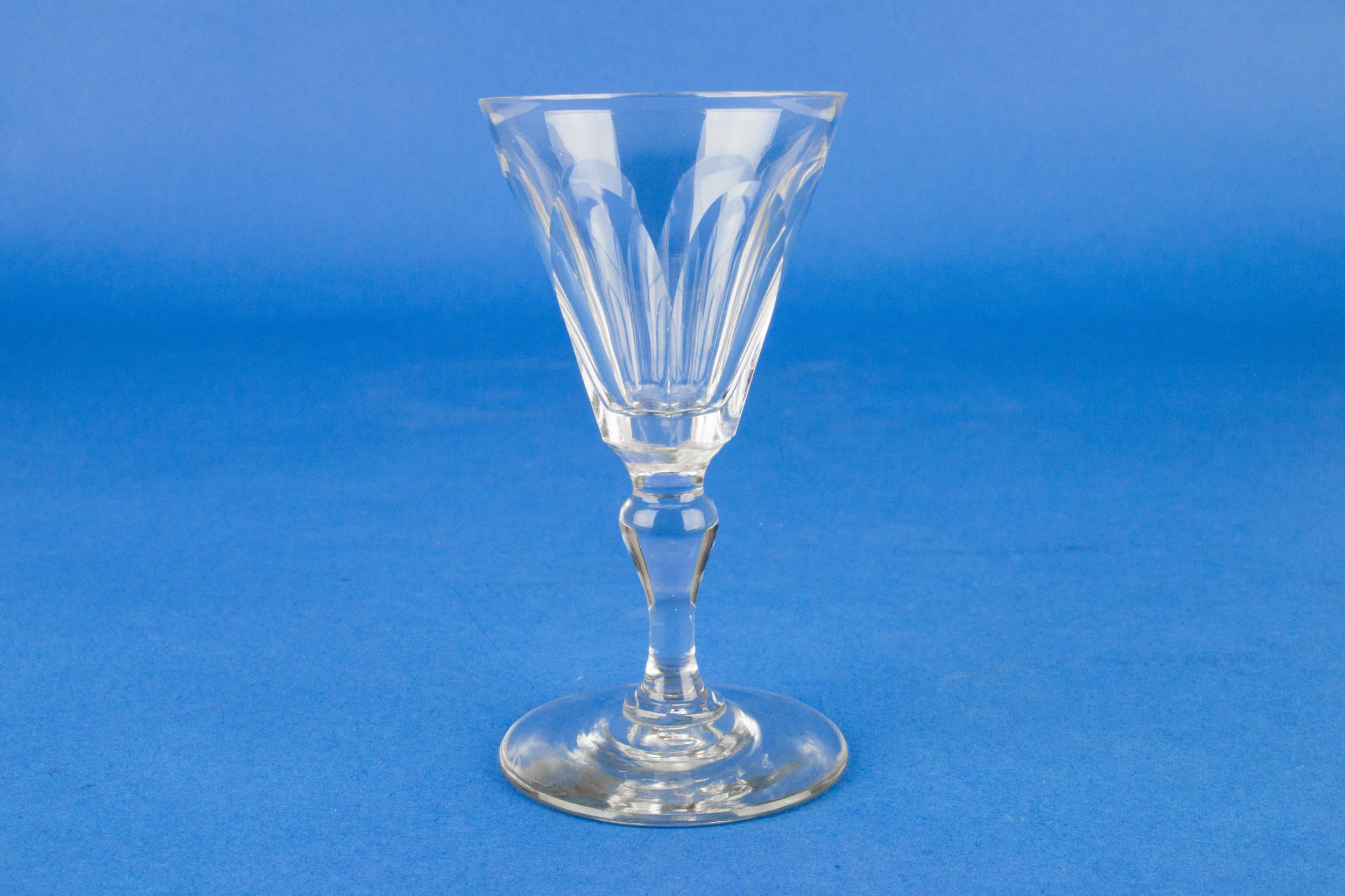 Clear Victorian Panelled — Port or sherry conical glass